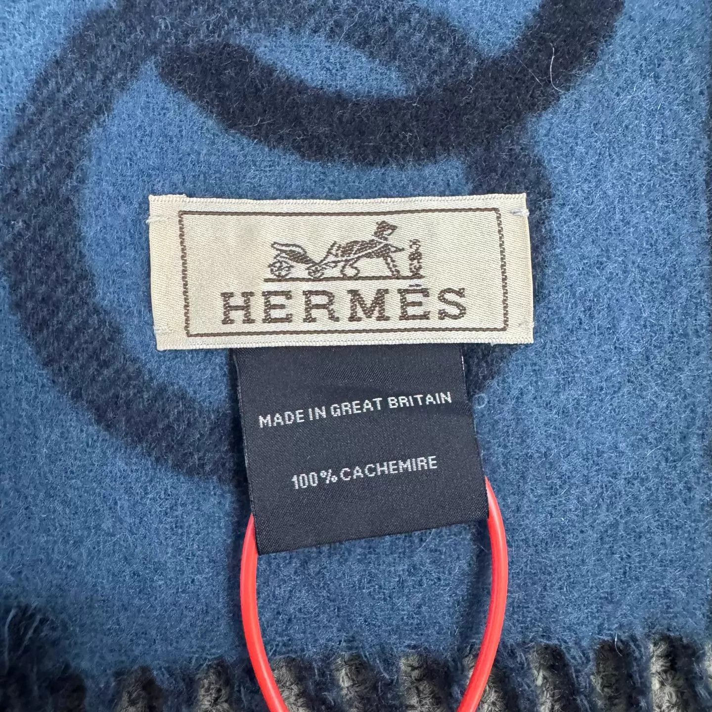 Hermes Hermes Navy Blue Horsebit 99 New Cashmere Scarf w/Box Size ONE SIZE - 5 Thumbnail