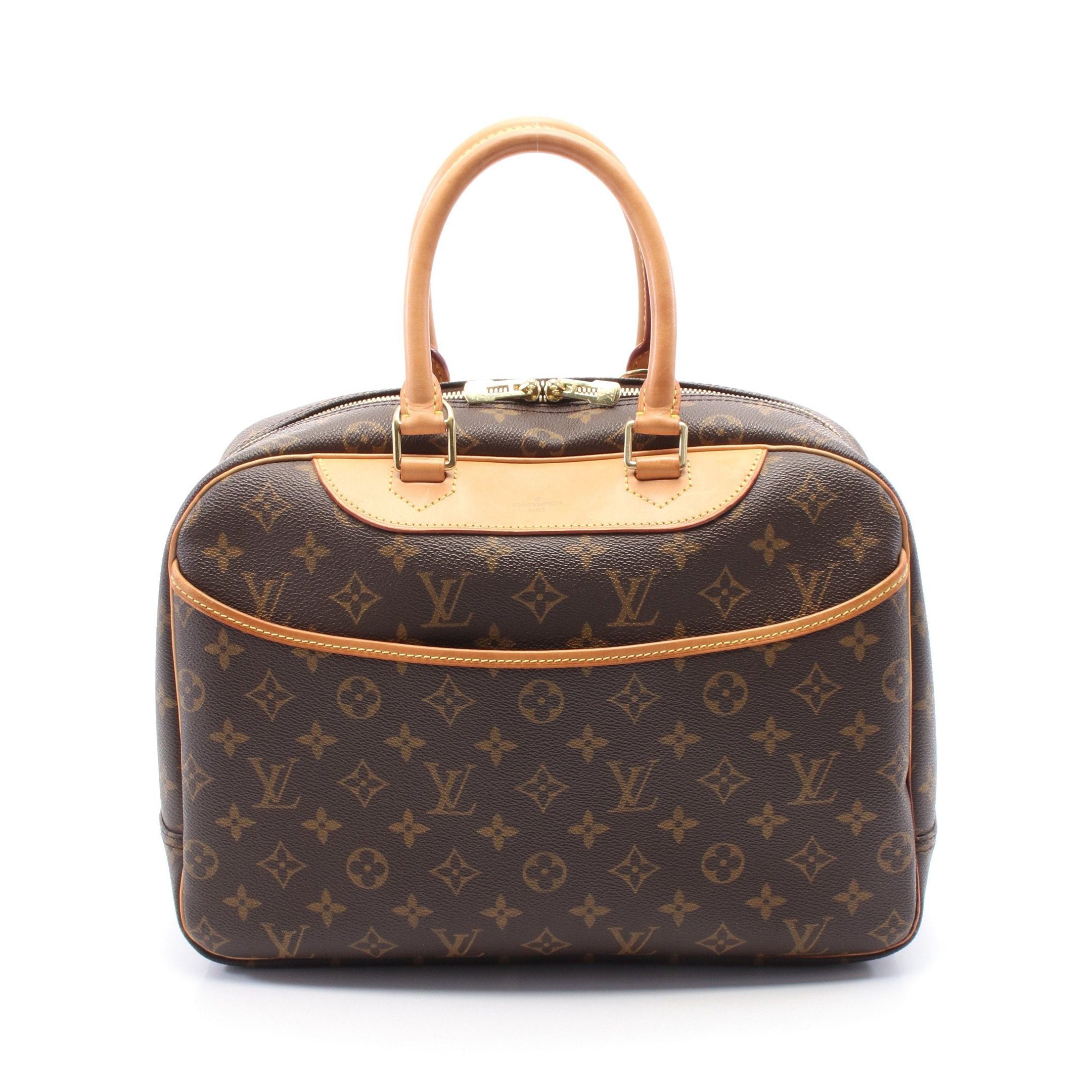 Louis Vuitton Deauville Bowling Vanity Monogram Handbag Leather Brown