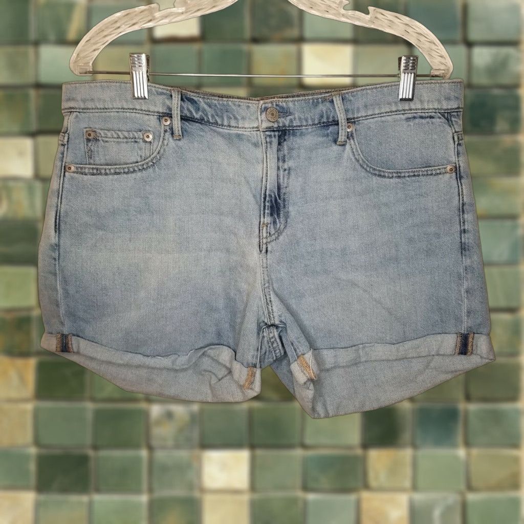 Gap Gap Boyfriend Jeans Shorts Womens Embroidered Floral Blue Size 31 Regular Size 24" / US 00 / IT 34 - 1 Thumbnail