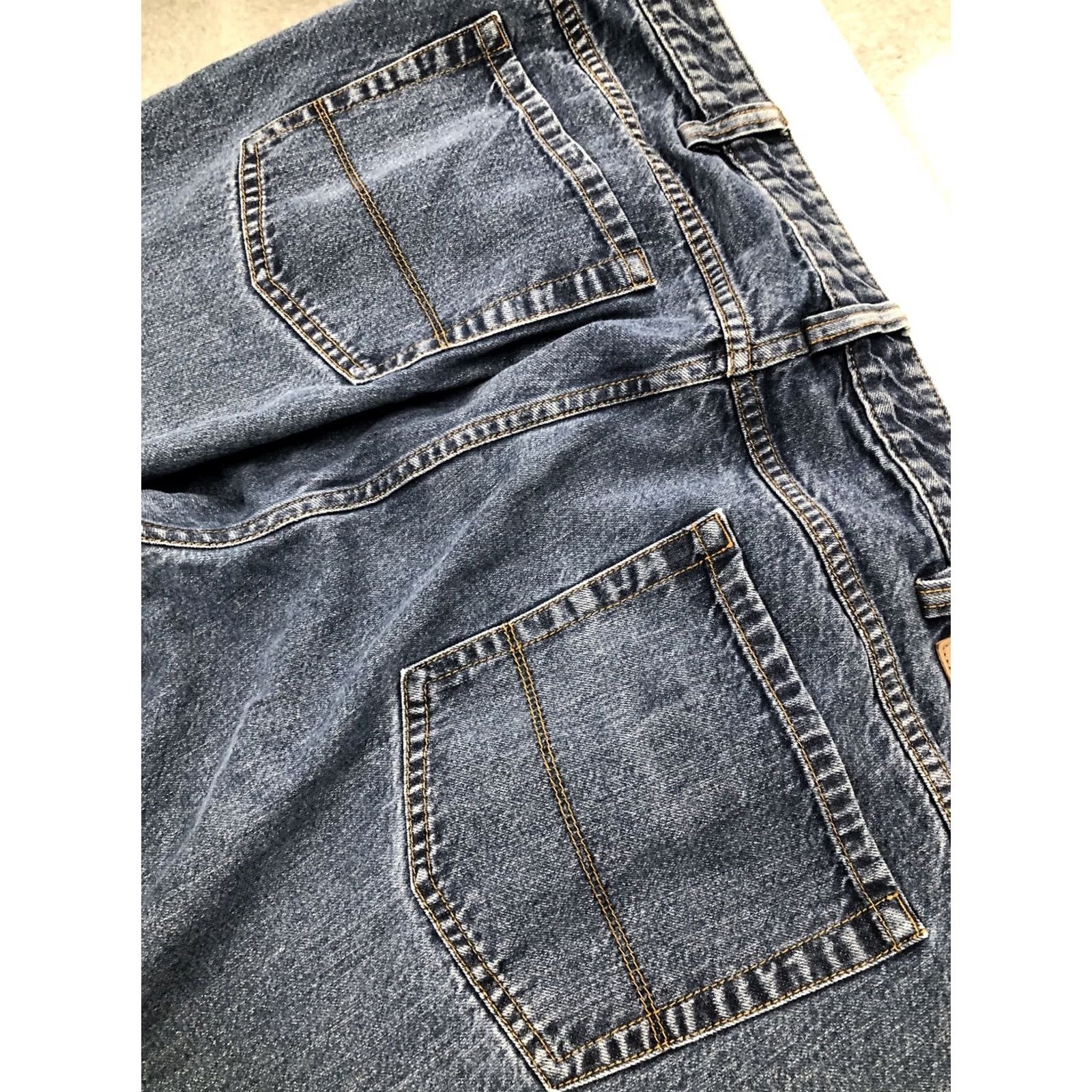 CO Duluth Denim Jeans Mens 42x28.5 Med Wash Regular Belt Loops 5-Pocket Straight Cotton Spandex Relaxed Blue Size US 42 / EU 58 - 5 Thumbnail