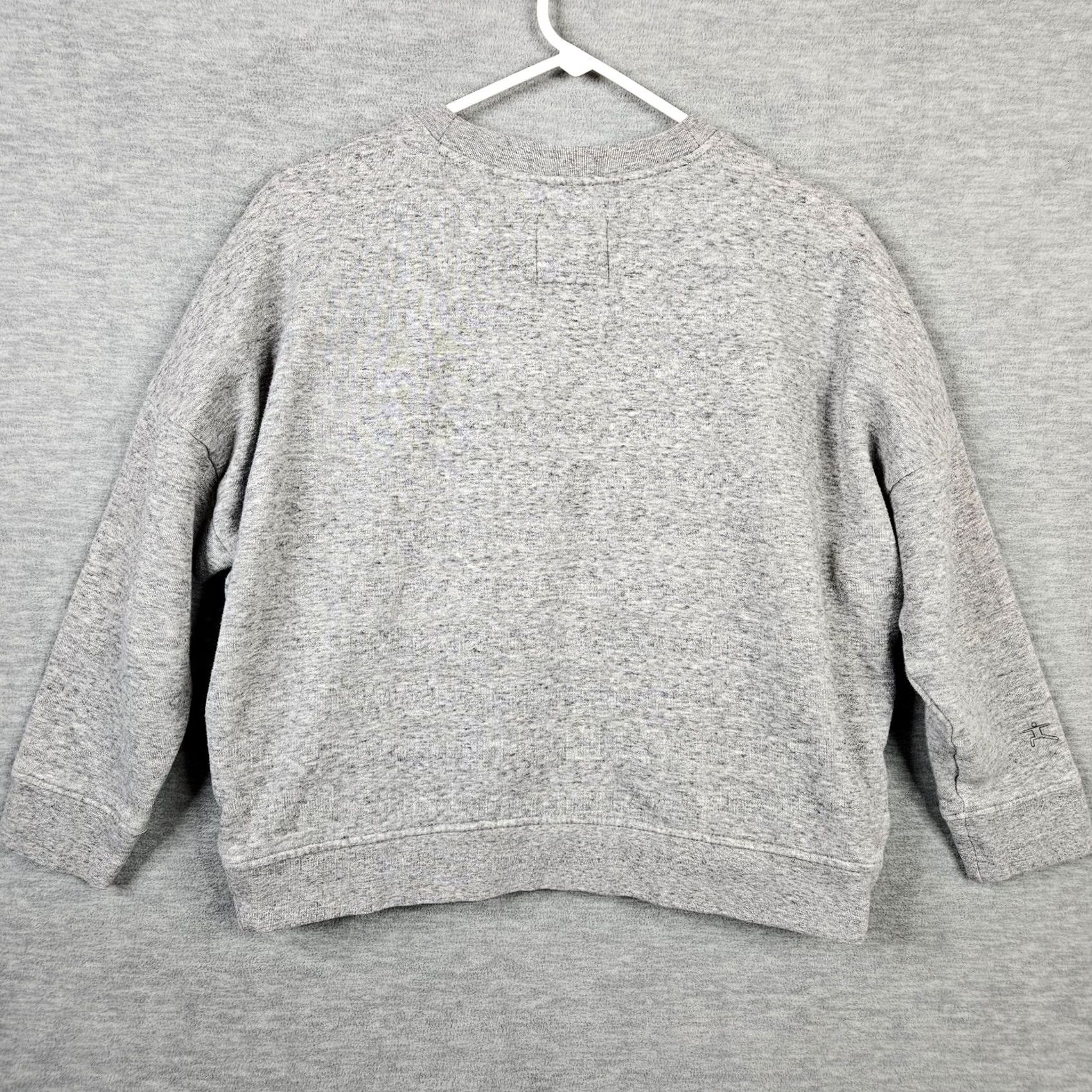 Madewell MWL Madewell Leisure Club Logo Printed Cropped Gray Sweatshirt XS Women Sweatshirt, Logo, All Seasons, Cotton Polyester, Fleece, Pullover, Crew Neck Size XS / US 0-2 / IT 36-38 - 2 Thumbnail
