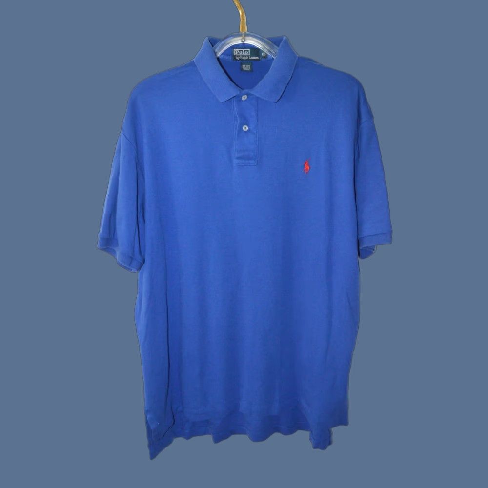 Ralph Lauren VINTAGE Ralph Lauren Polo Shirt Polo Blue XL Cotton Men Polo SS Shirt Embroidered Pony Logo Classic 4 Seasons Men’s Polo Size US XL / EU 56 / 4 - 1 Thumbnail