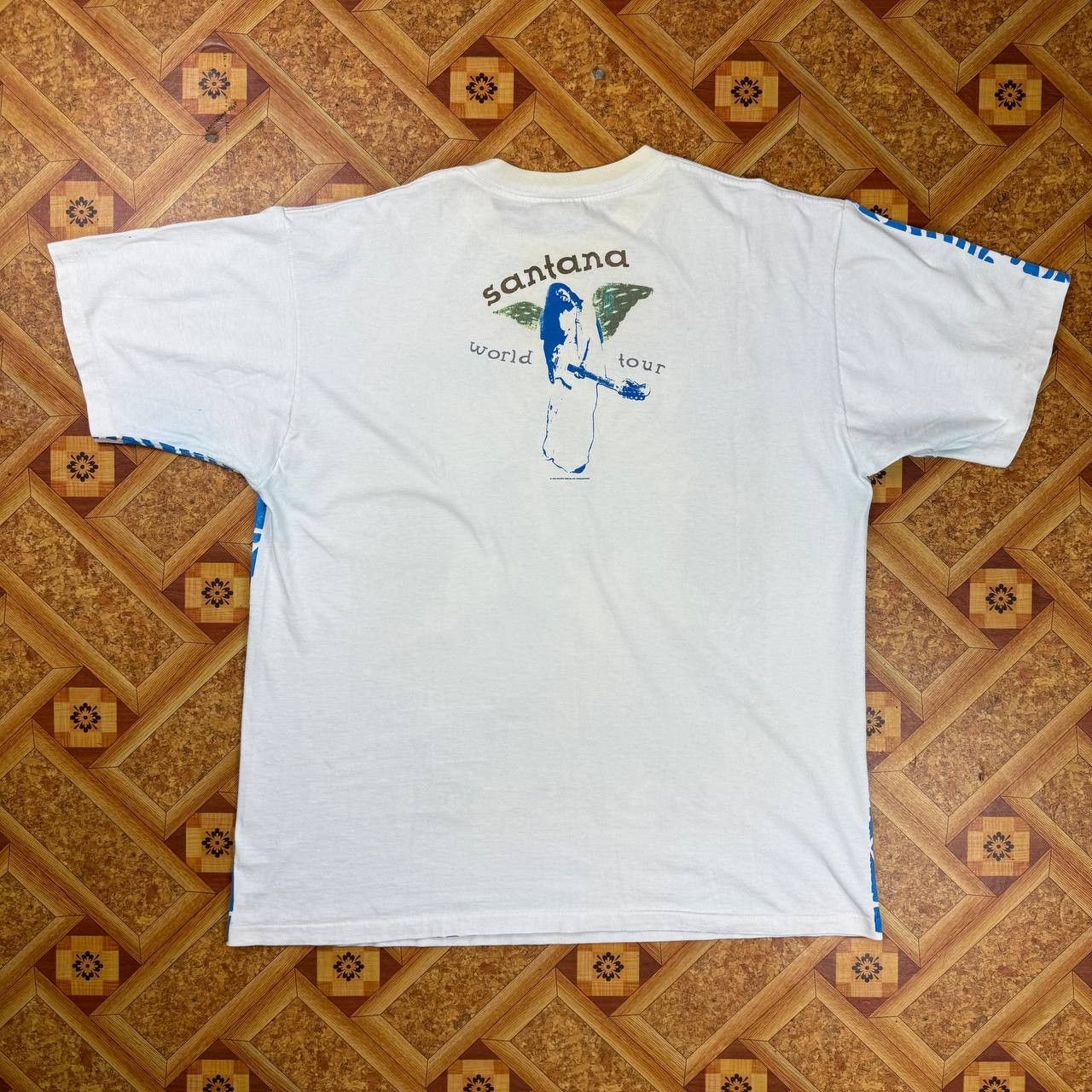 Band Tees 90s Vintage 1994 Carlos Santana Heaven Smiles AOP T-Shirt Size US XL / EU 56 / 4 - 16 Thumbnail