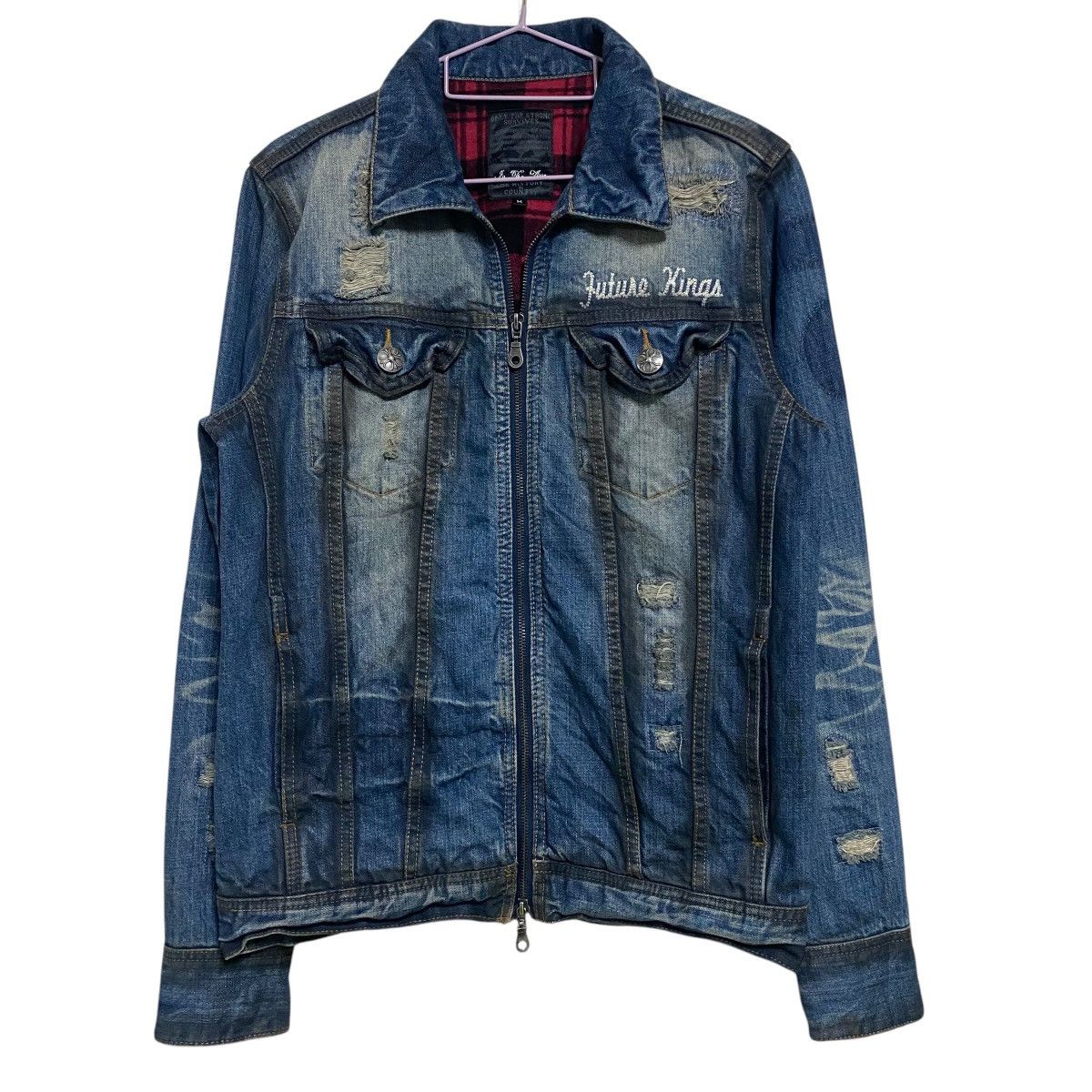 In The Attic IN THE ATTIC Denim Jacket Coated Distressed 'Future Kings' Size US M / EU 48-50 / 2 - 11 Thumbnail