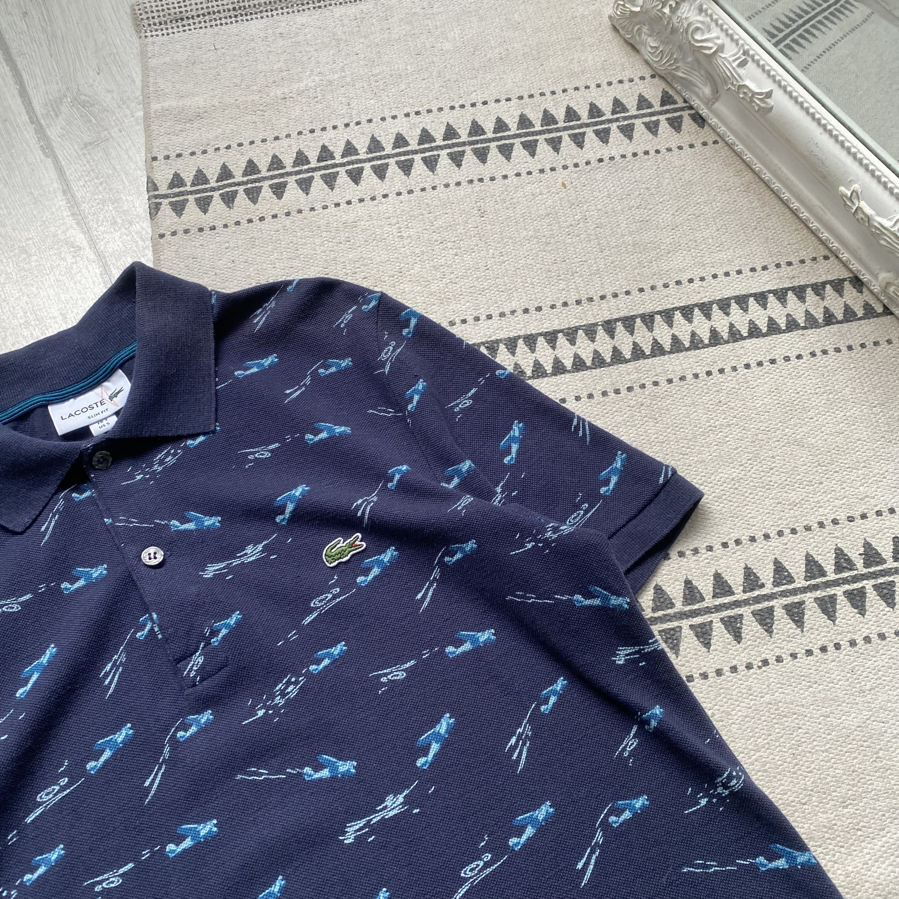 Lacoste 🐊Luxury Lacoste linen Polo t-shirt monogram Size US XS / EU 42 / 0 - 4 Thumbnail