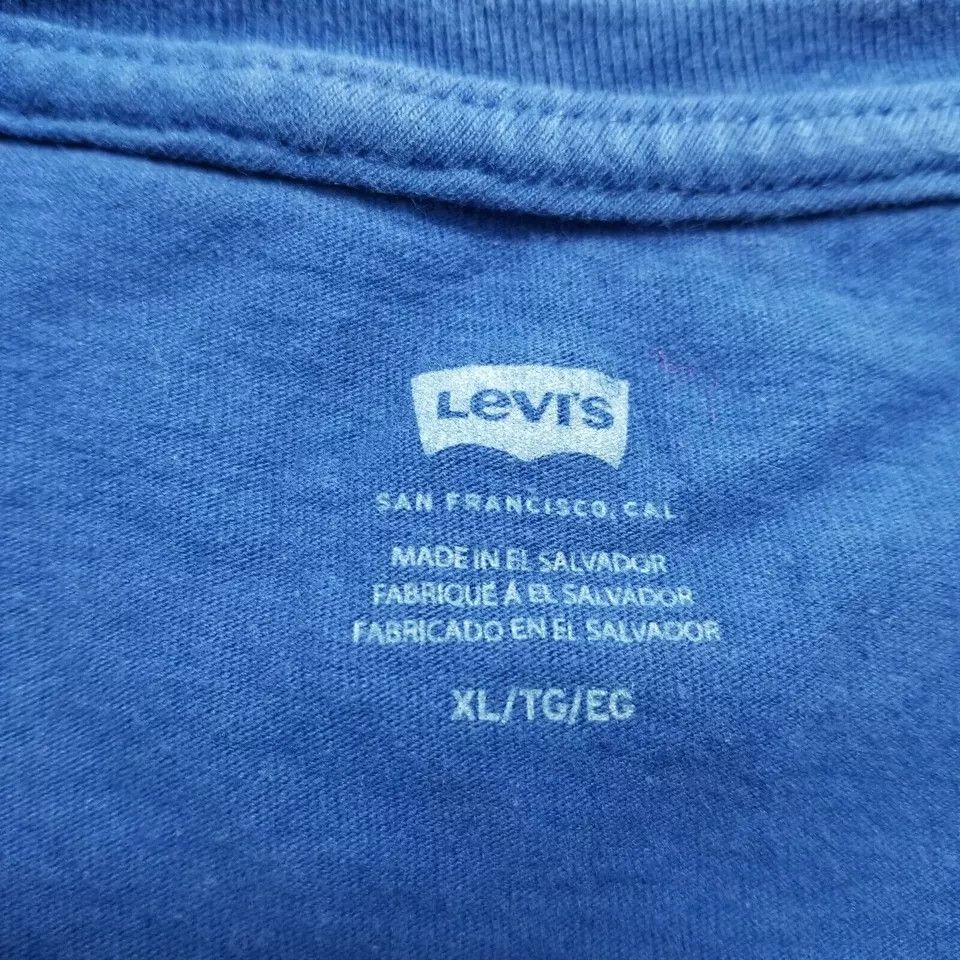 Levi's Levis Shirt Mens XL Blue Short Sleeve Crew Neck Spell Out Size US XL / EU 56 / 4 - 7 Thumbnail