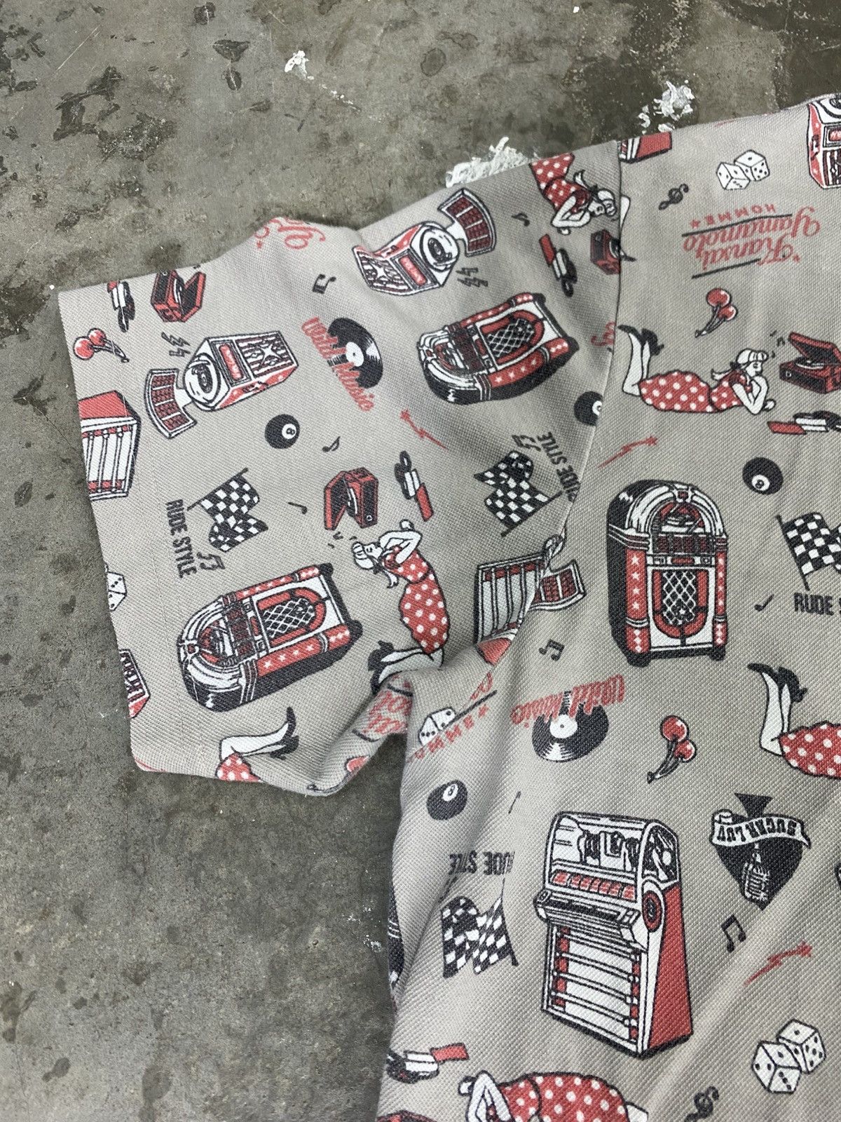 Kansai Yamamoto Rare Design Kansai Yamamoto Full Print Polo Shirt Size US XL / EU 56 / 4 - 4 Thumbnail