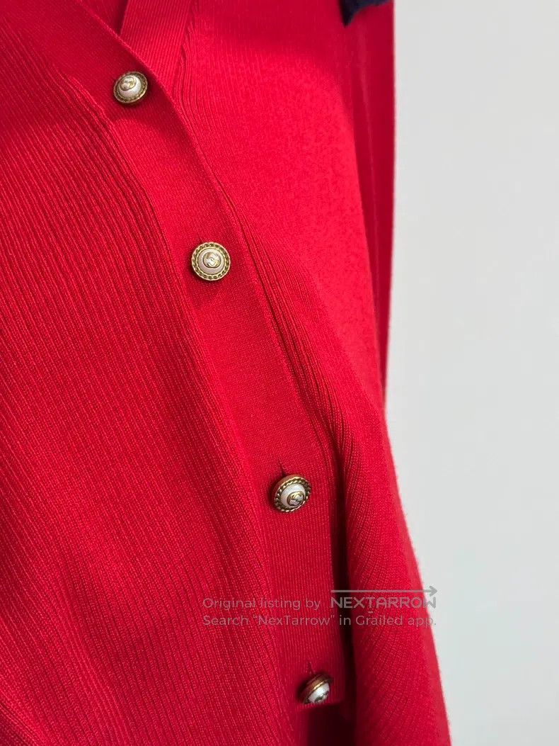 Gucci Gucci Red wood-ear knitted cardigan sweater Size M / US 6-8 / IT 42-44 - 4 Thumbnail