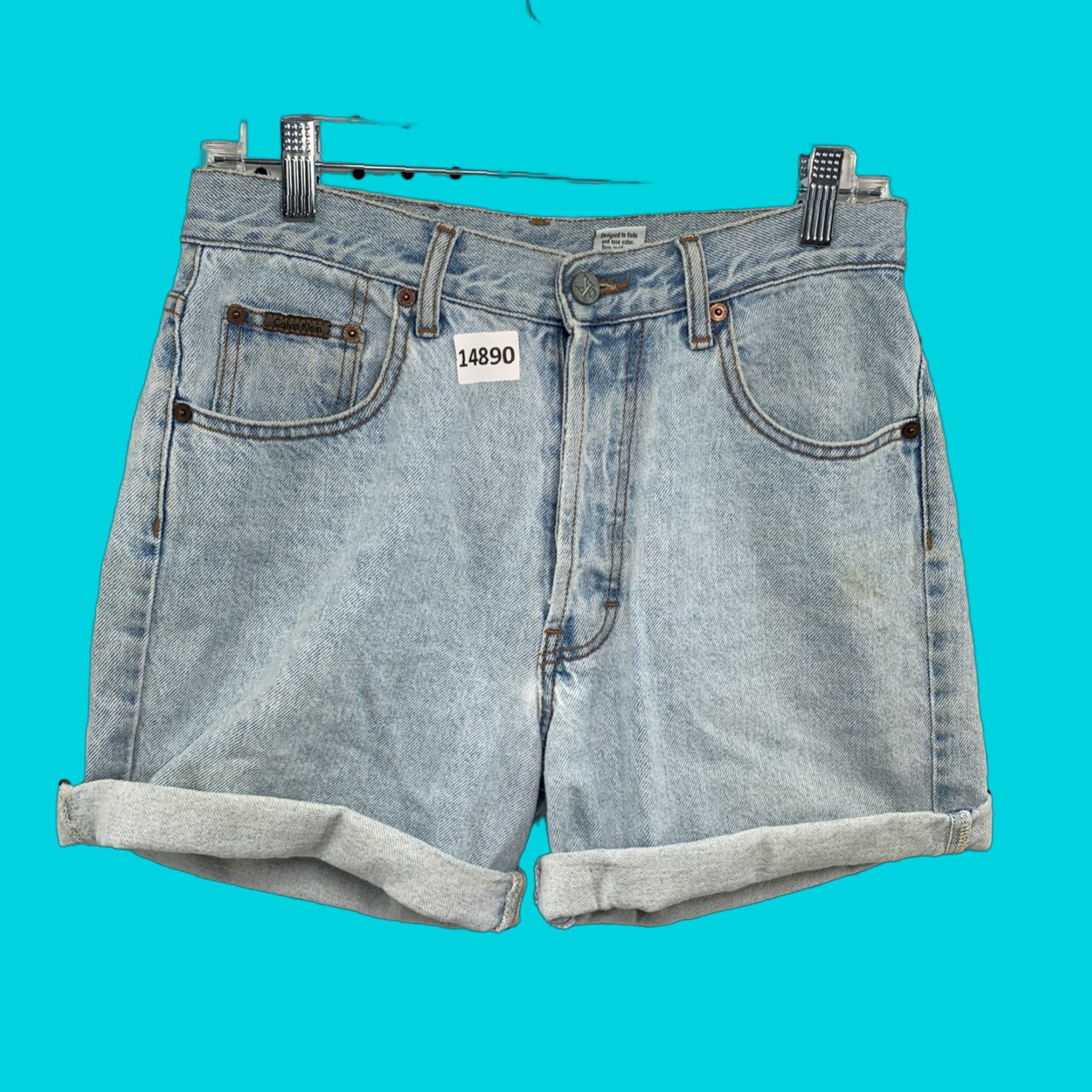 Calvin Klein Vintage Calvin Klein CK Women's Denim Shorts Sz 30 Light Wash USA Made 90s Biker Style Size 30" / US 8 / IT 44 - 1 Thumbnail
