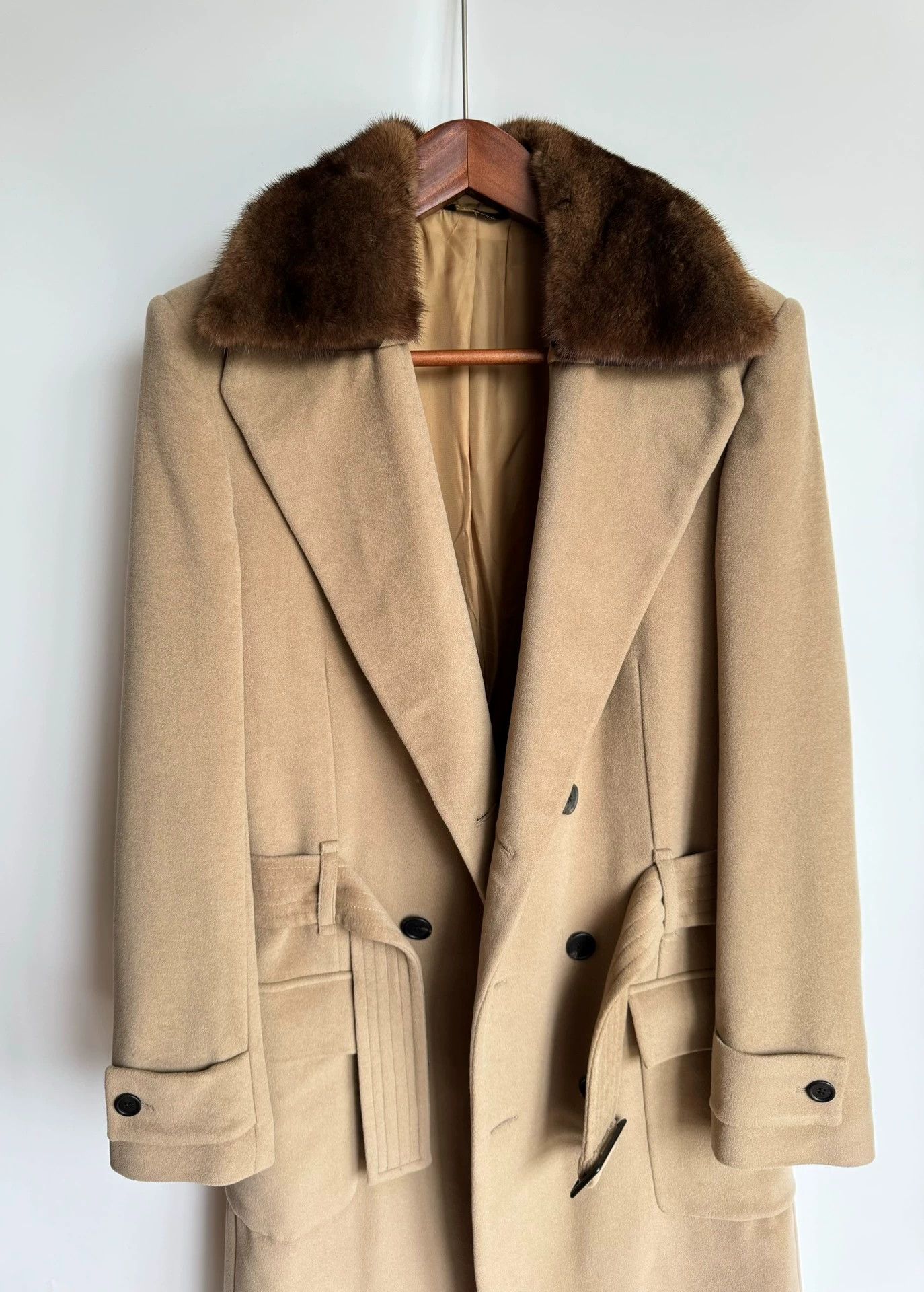 Fendi Fendi Mink Fur Collar Camel Wool Coat 50 Size US M / EU 48-50 / 2 - 3 Thumbnail