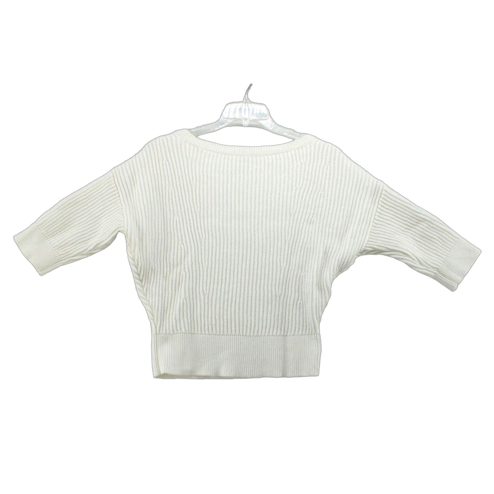 Banana Republic VINTAGE Banana Republic Snow Day Sweater Womens M White Ribbed Chunky Drop Shoulder Size M / US 6-8 / IT 42-44 - 1 Thumbnail