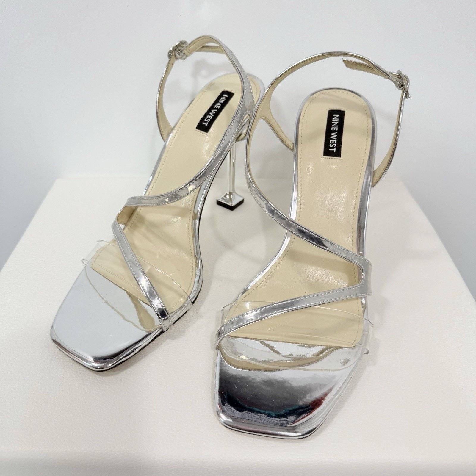 Nine West Nine West Heels Pumps Silver Open Toe Wo's Size 10 Size US 10 / IT 40 - 13 Thumbnail