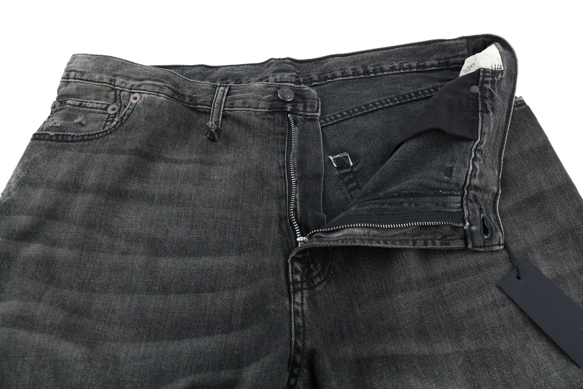 R13 DAMON IT27 Wide Fit Cotton Washed Black Jeans 80259 Size 27" / US 4 / IT 40 - 4 Thumbnail