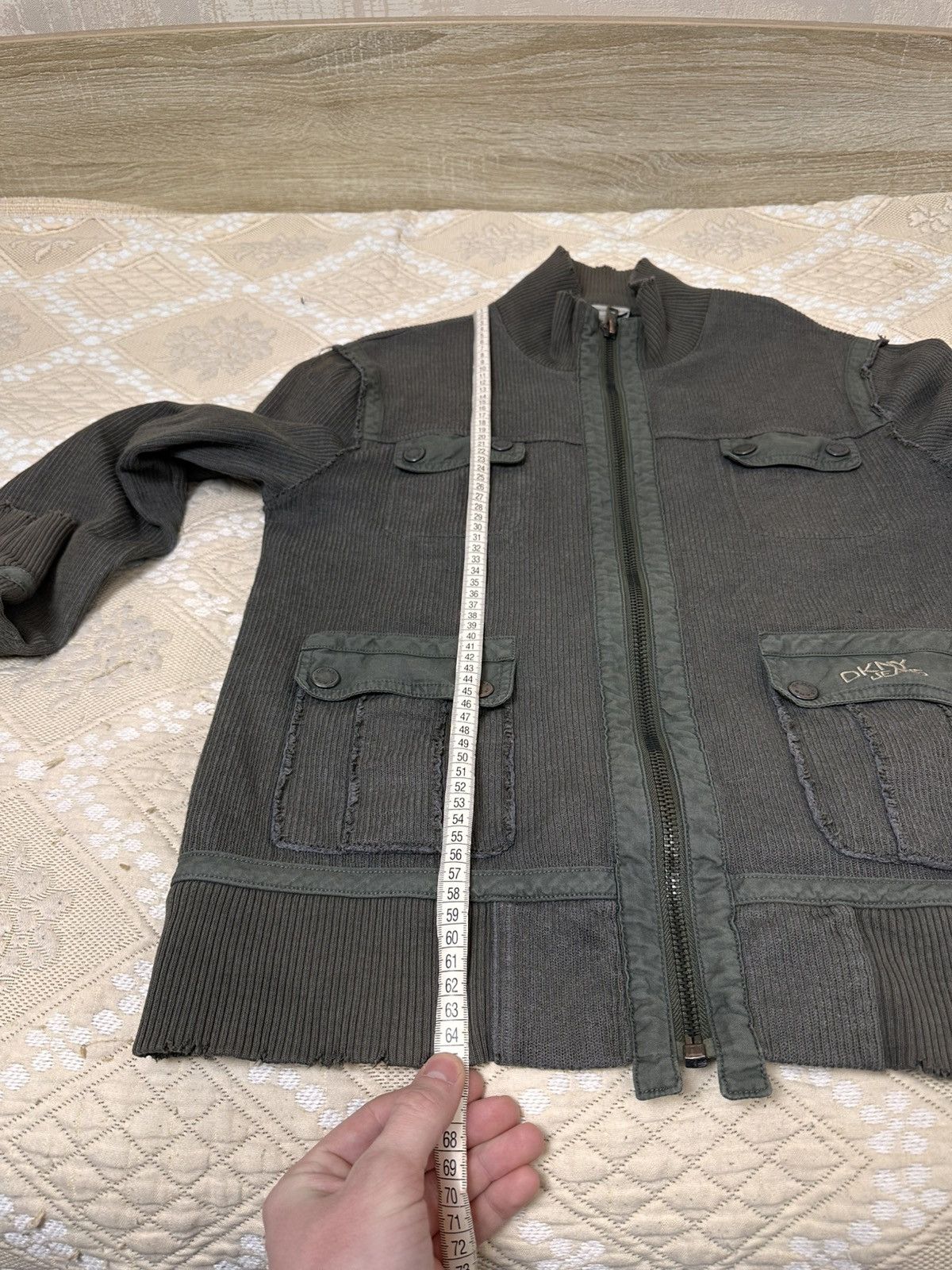 DKNY 🔥 DKNY JEANS Zip Up Military Pocket Distressed Pullover Y2K Size US M / EU 48-50 / 2 - 13 Thumbnail