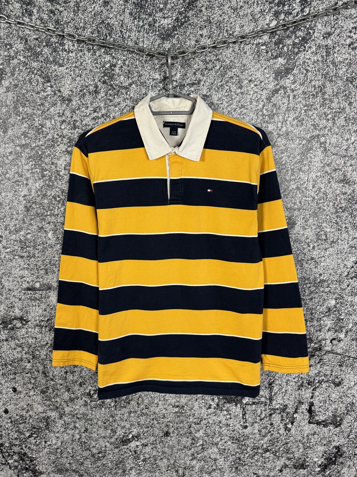Tommy Hilfiger Tommy Hilfiger Polo Long Sleeve Striped Rugby Shirt Size XL Size XL / US 12-14 / IT 48-50 - 1 Thumbnail