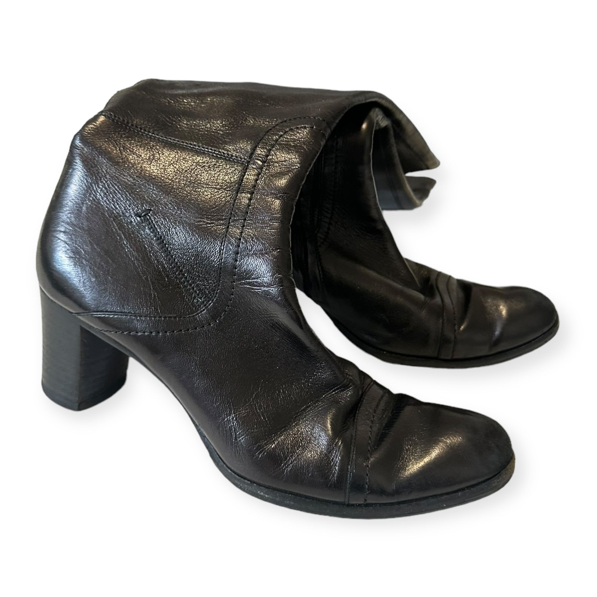 Costume National Vintage Costume National Black Knee high leather boots, Bloc Size US 8.5 / IT 38.5 - 6 Thumbnail