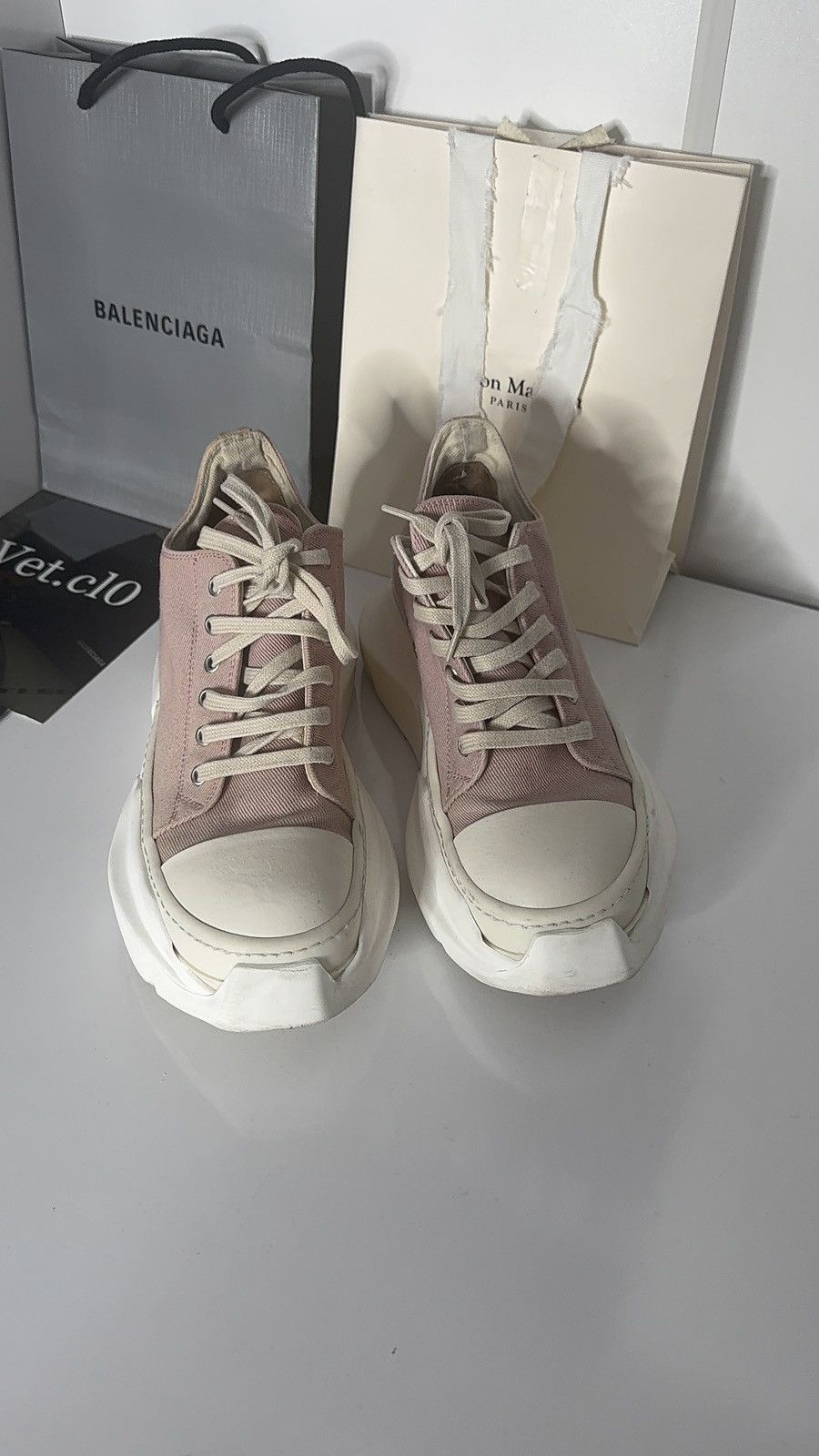 Rick Owens Drkshdw ✅ Rick Owens Drkshdw Abstract Pink Milk low Size US 10 / IT 40 - 4 Thumbnail