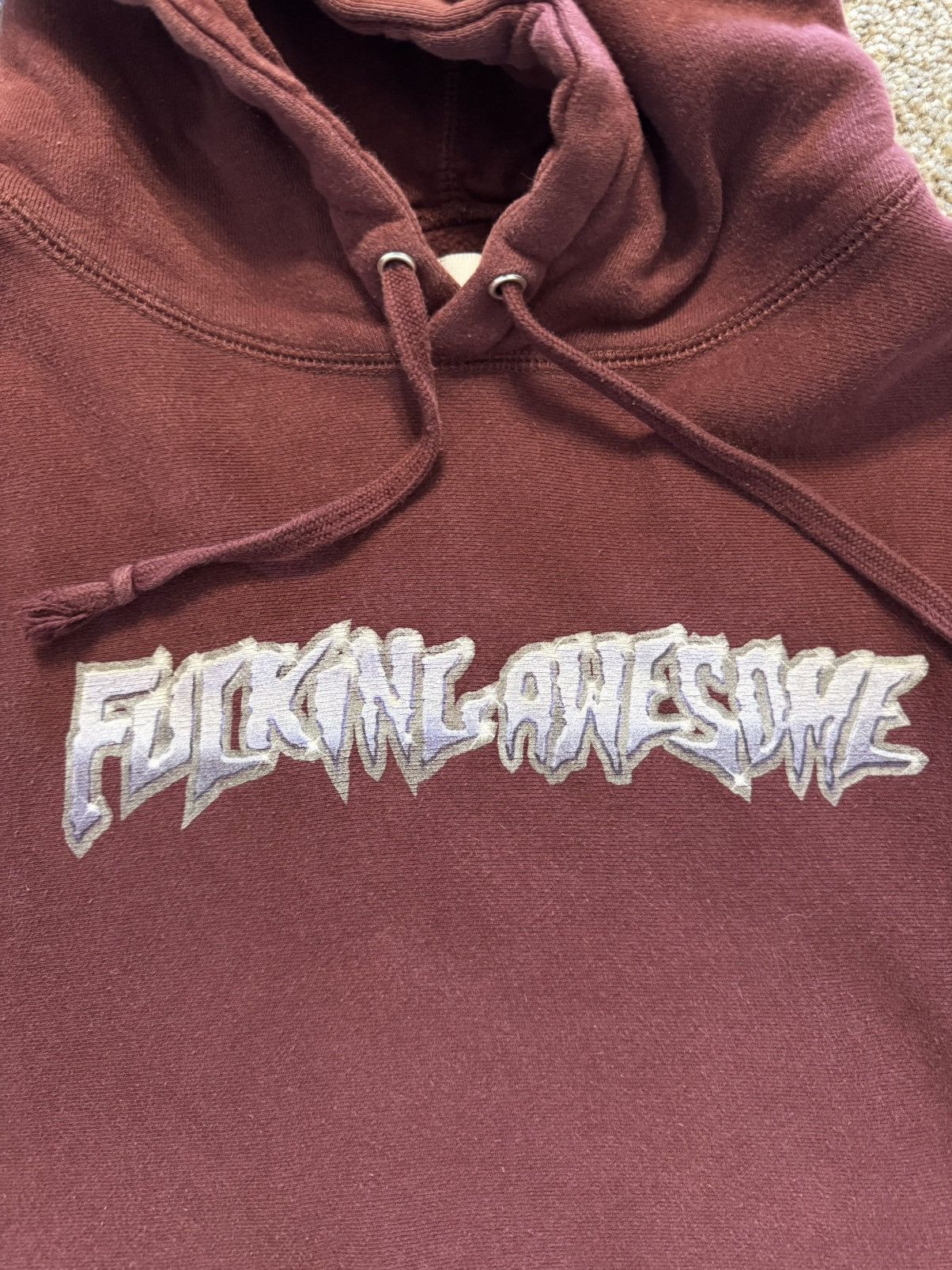 Fucking Awesome Logo Hoodie Burgundy