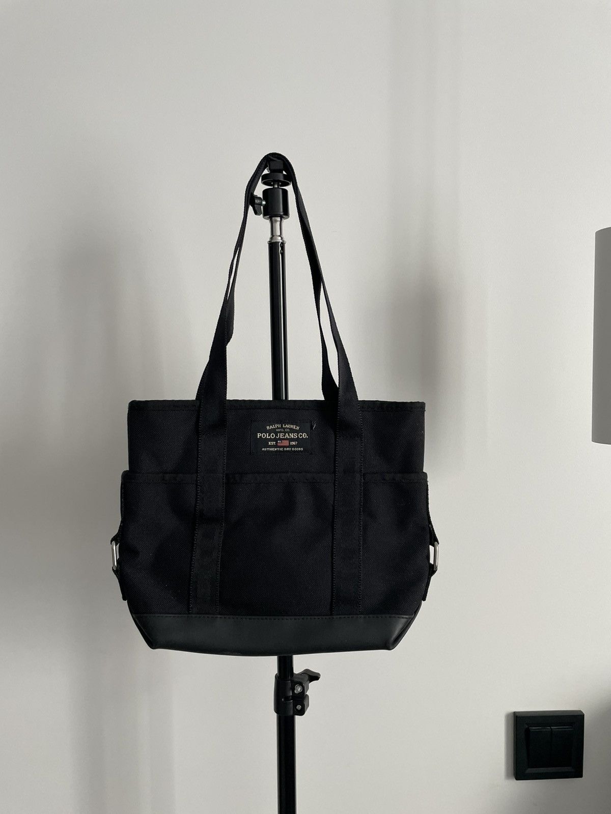 Vintage Polo Ralph Lauren 00’s Tote Y2K Bag Black Nylon RARE