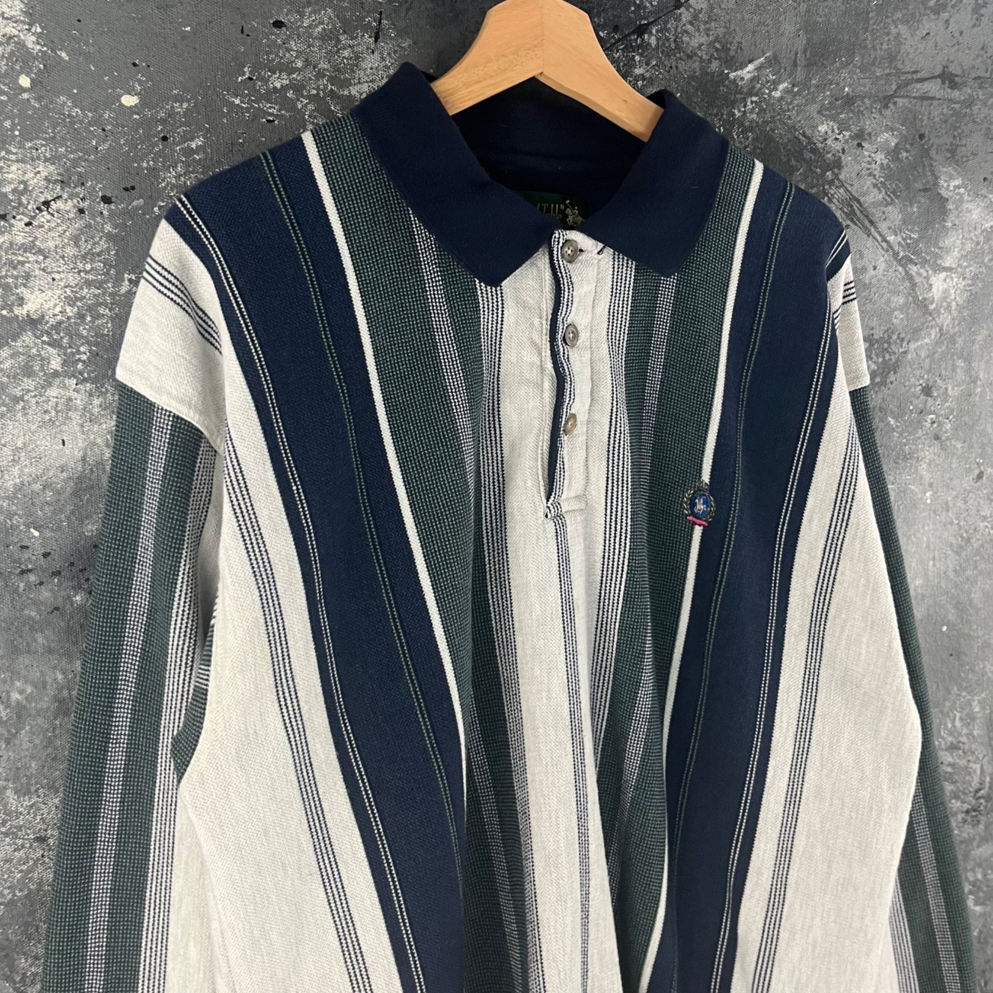 Vintage Vintage 90’s Stripe rugby sweatshirt Size US M / EU 48-50 / 2 - 2 Thumbnail