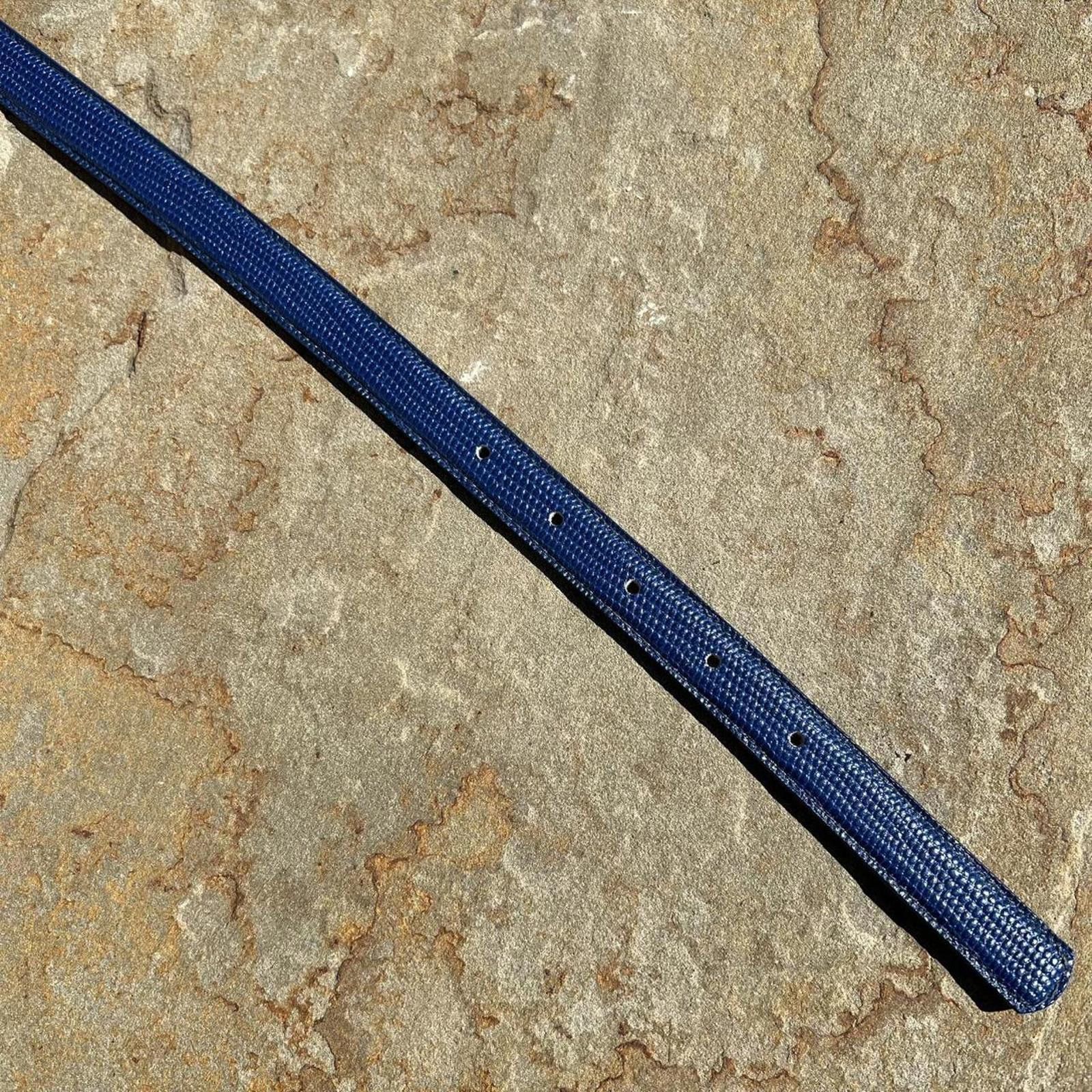 Vintage Vintage 90s Deadstock NWT Blue Lizard Embossed Leather Belt Size ONE SIZE - 5 Thumbnail