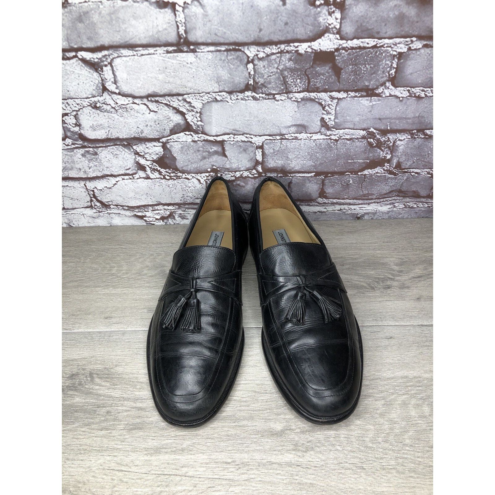 Johnston & Murphy Johnston & Murphy Black Leather Tassel Loafers Dress Shoes M Size US 11 / EU 44 - 8 Thumbnail