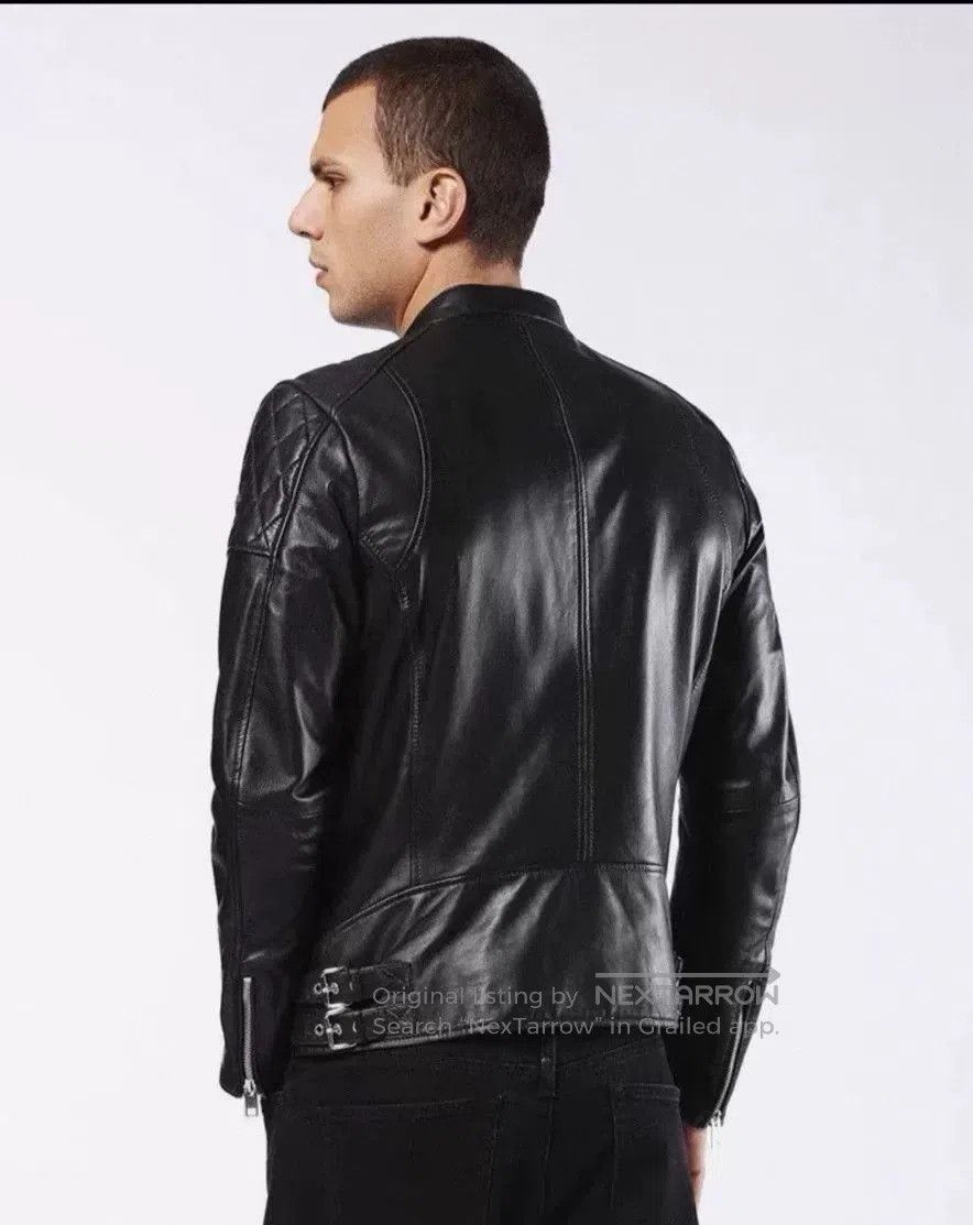 Diesel Diesel Men's Biker Black Leather Jacket. Size US L / EU 52-54 / 3 - 3 Thumbnail
