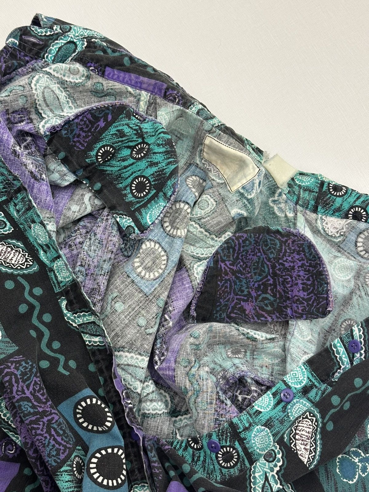 Other Vintage 80s Women’s Western Shirt Abstract Paisley Button Up Size XL / US 12-14 / IT 48-50 - 10 Thumbnail