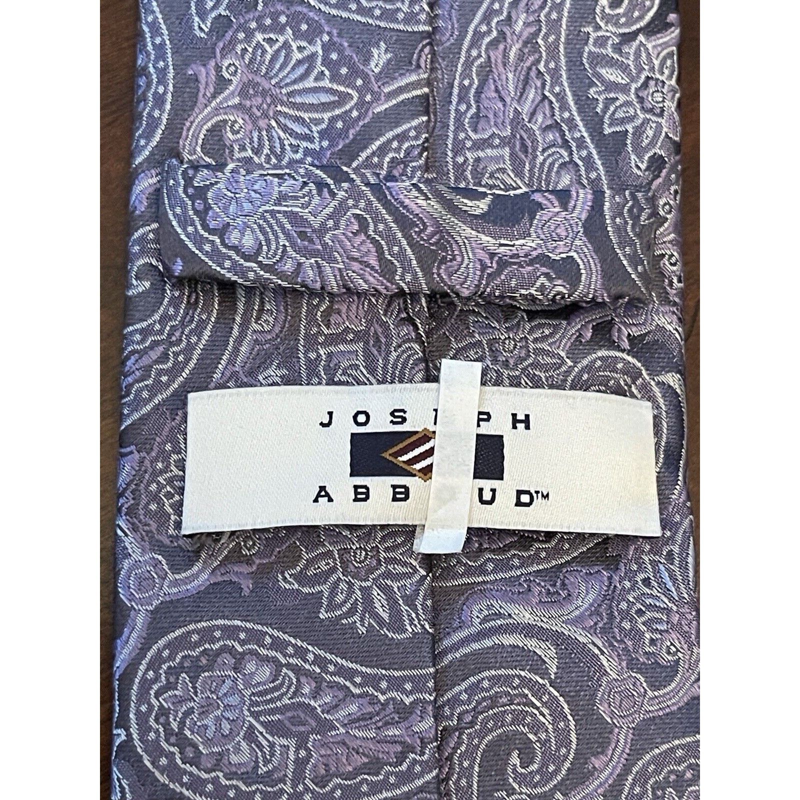 Joseph Abboud Joseph Abboud Purple Gray 100% Silk Made In China Size ONE SIZE - 8 Thumbnail