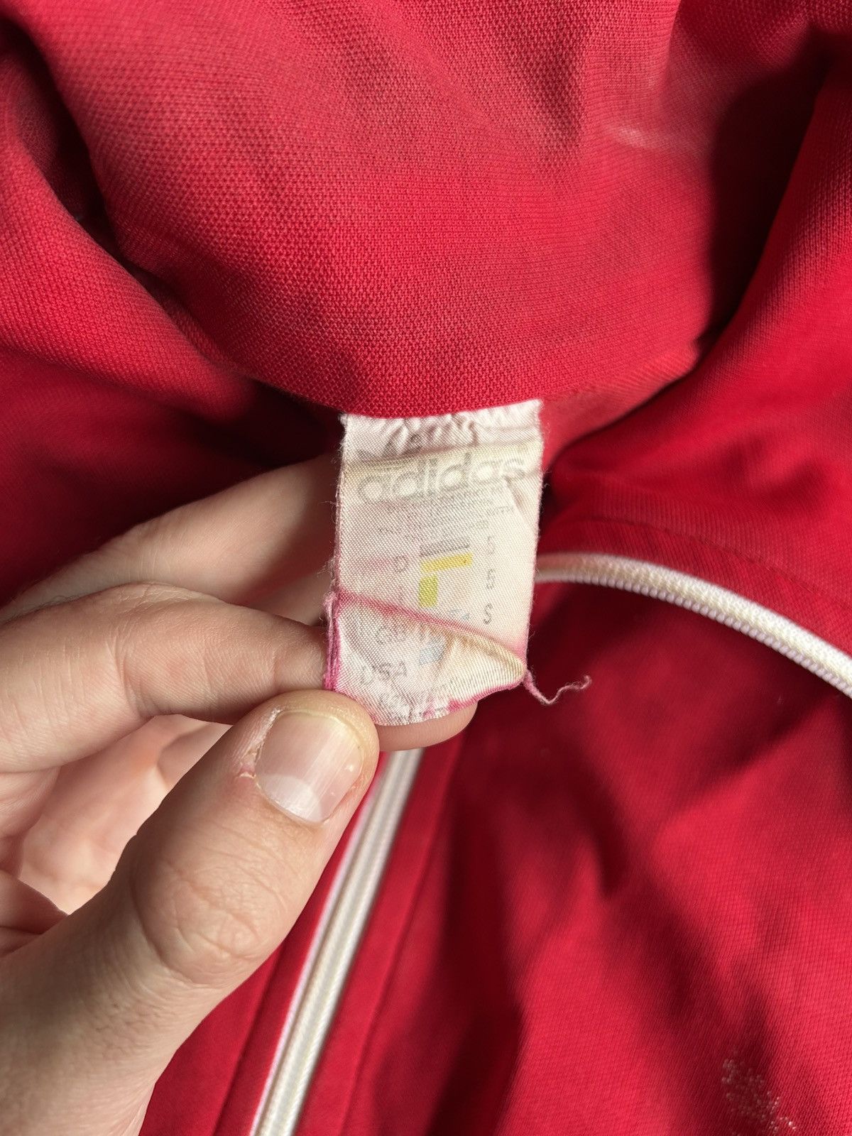 Adidas × Vintage Vintage 90s Adidas Zip Up Hoodie Red Y2K Streetwear Style Size US S / EU 44-46 / 1 - 10 Thumbnail