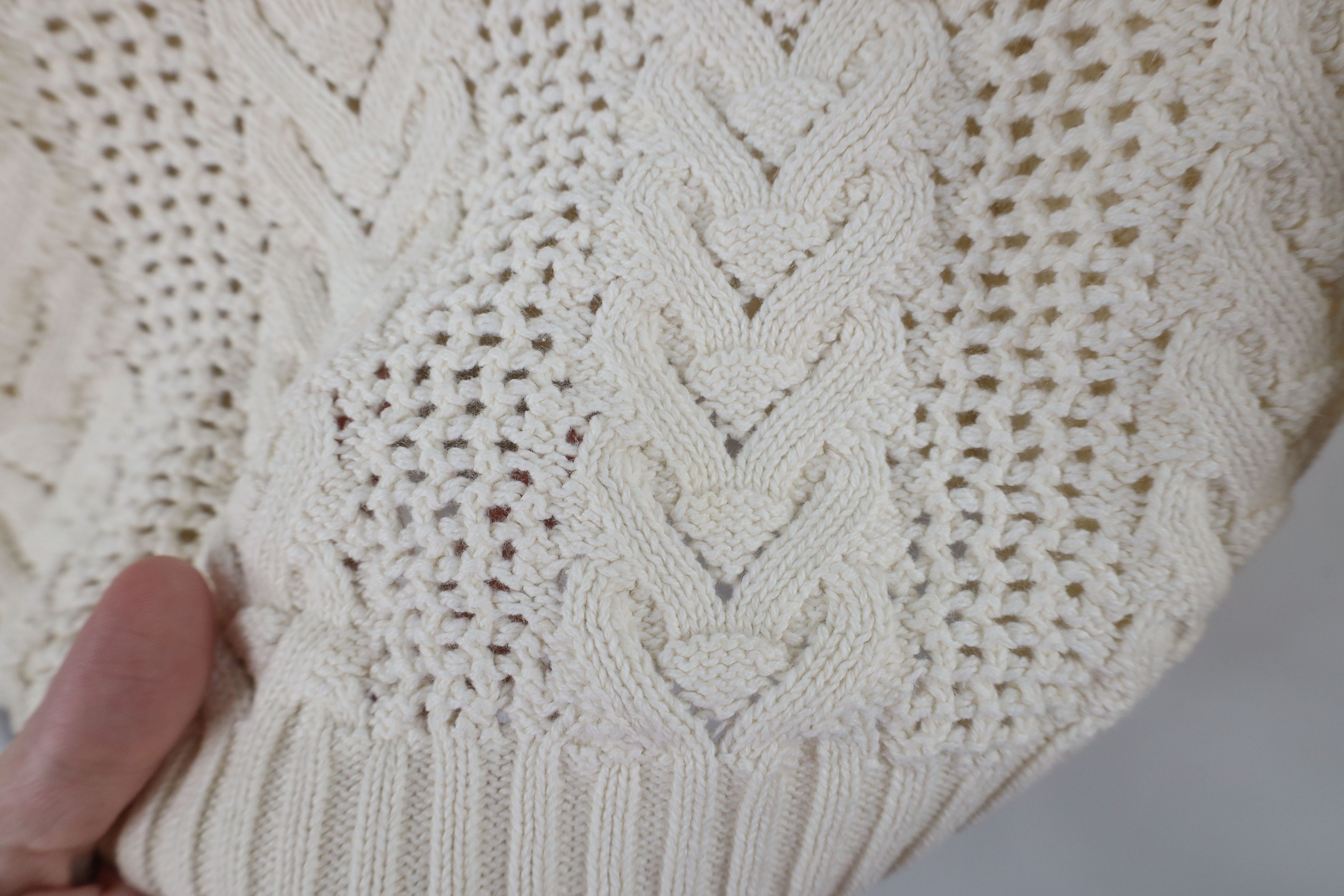 Vintage Vintage 90s Streetwear Fisherman Knit Aran Sweater Cream Size L / US 10 / IT 46 - 5 Thumbnail
