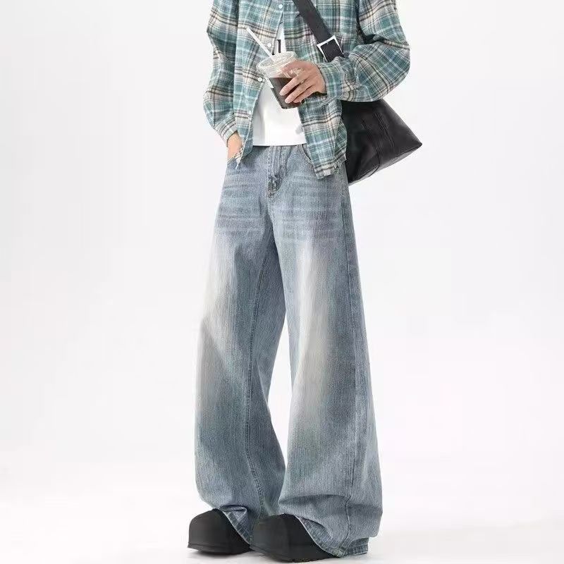 Jean Men's light blue washed distressed wide-leg scimitar jeans Size US 32 / EU 48 - 4 Thumbnail