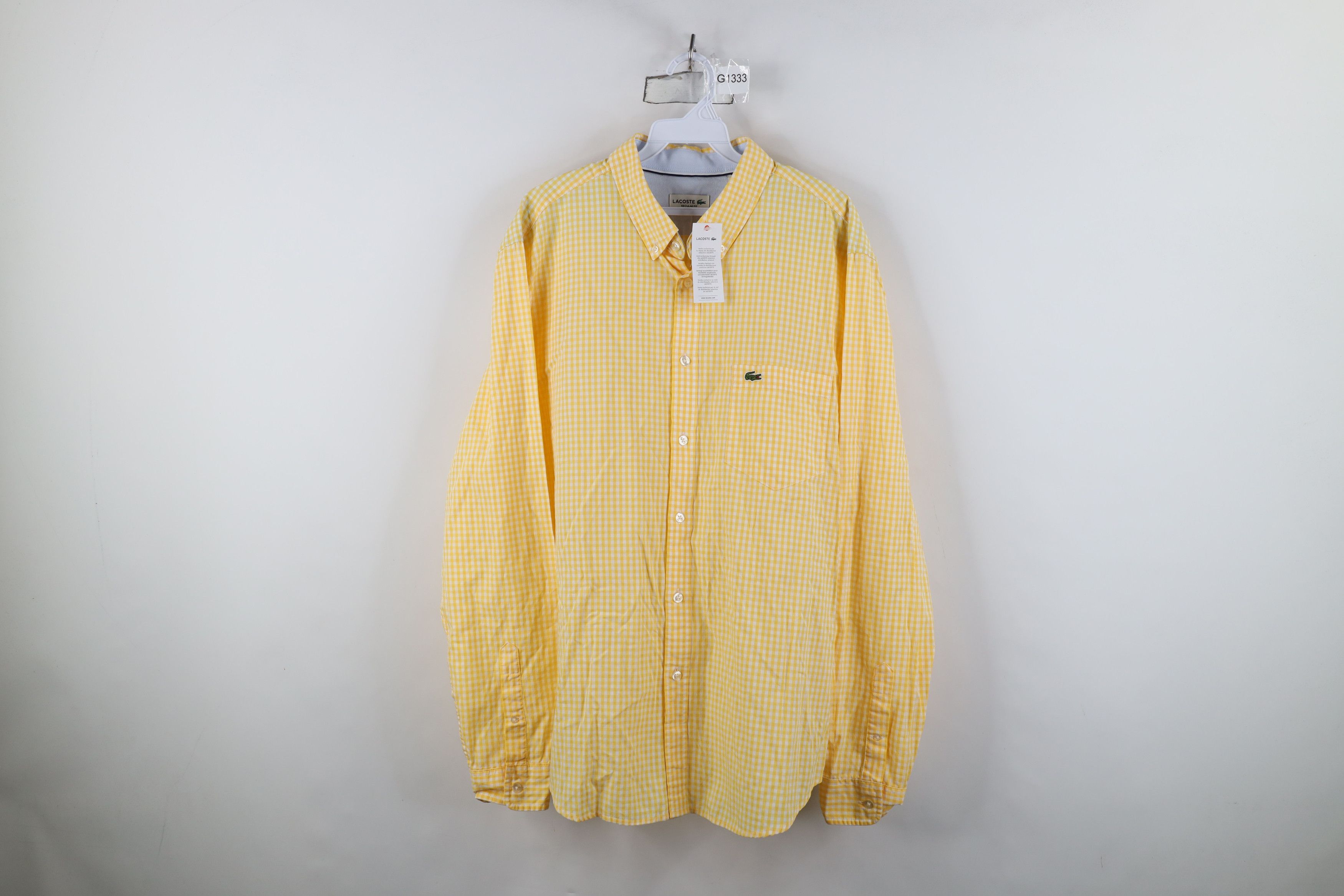 Lacoste New Lacoste Fit Croc Logo Collared Button Down Shirt Plaid Size US XL / EU 56 / 4 - 1 Thumbnail