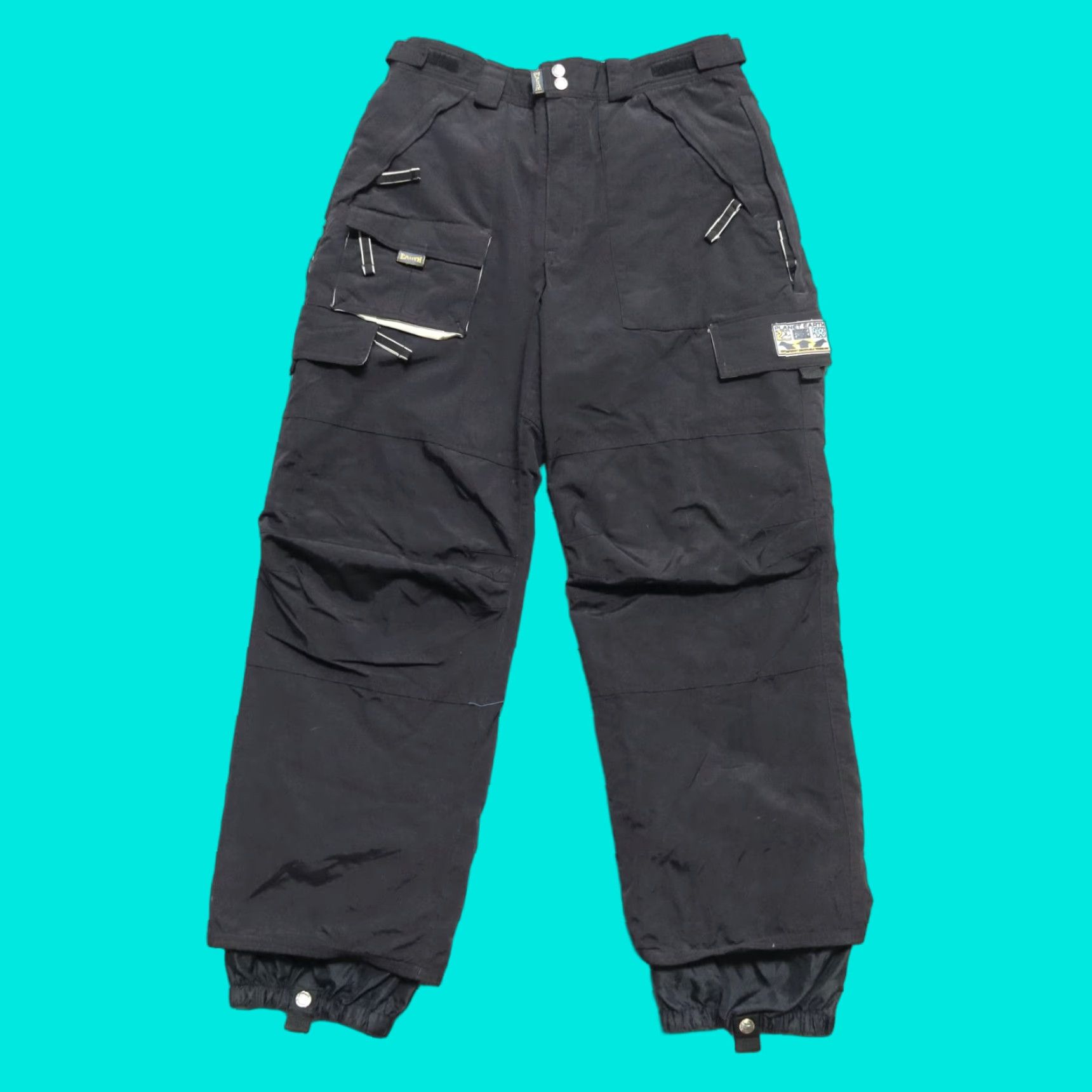Vintage VINTAGE Planet Earth Snow Pants Mens Snowboard Black 90s Size L 28 1/2in 33in Jeans Winter Ski Size US 33 - 1 Thumbnail