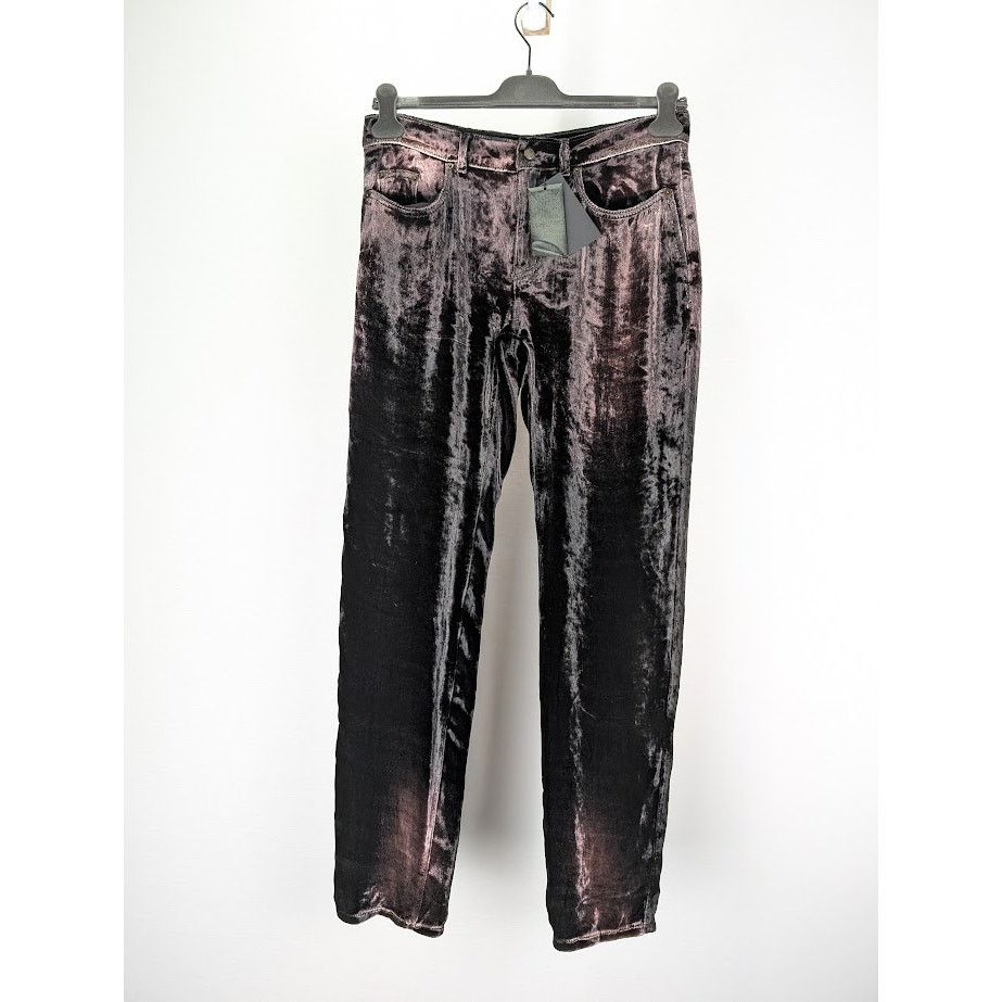 Saint Laurent Paris o1rshd1 Skinny 5 Pockets Pants Devore Pelo Black Light Beach Size US 30 / EU 46 - 1 Thumbnail
