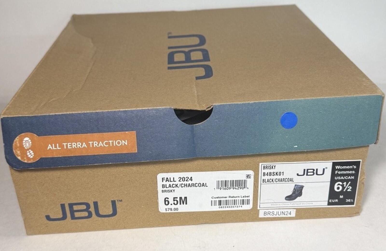 Other JBU Brisky Women Lace Up Casual Water Resistant Boots Black Size US 6.5 / IT 36.5 - 6 Thumbnail