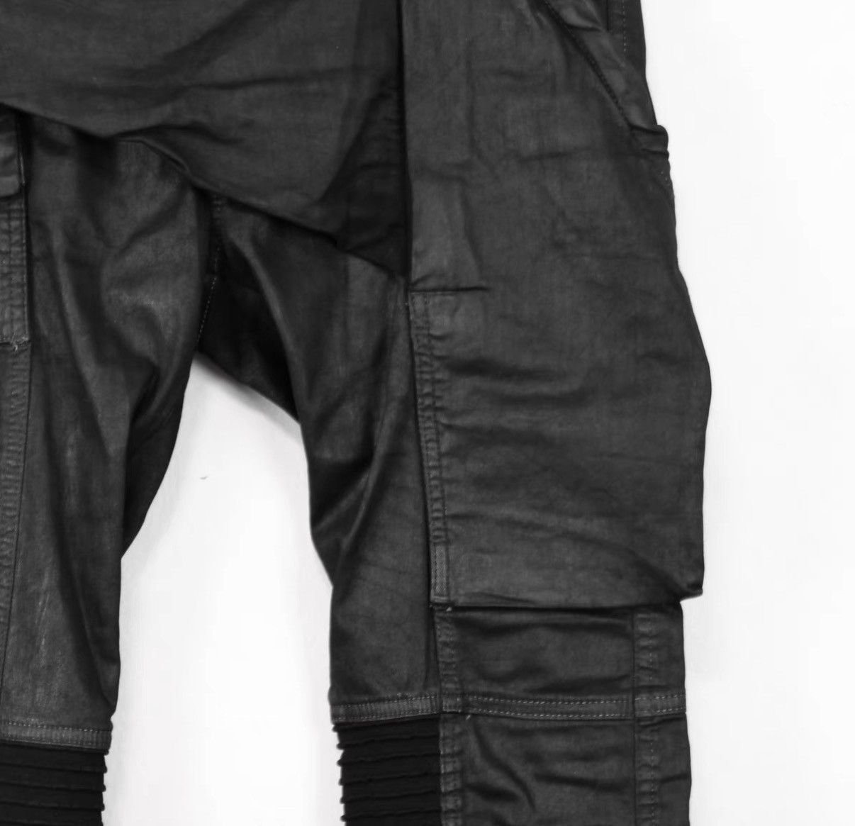 Rick Owens Rick Owens Waxed Finish Diagonal-Fly Motorcycle Pants Size US 31 - 3 Thumbnail