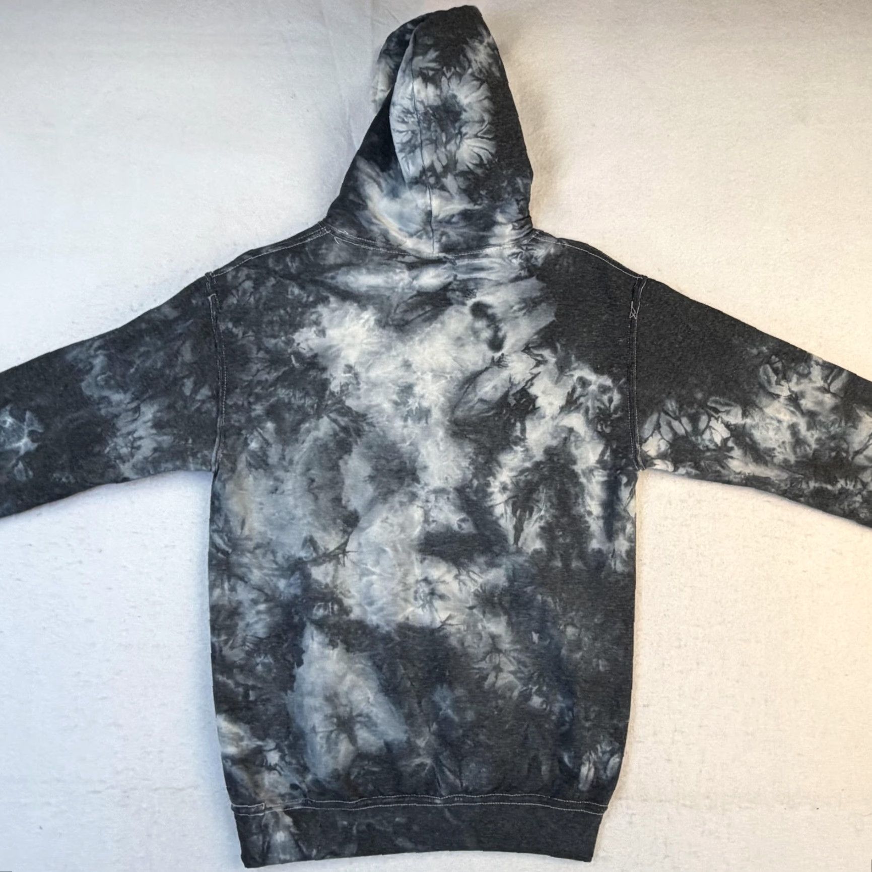 Gildan Stranger Things Hoodie Mens Small Black Gray Tie Dye Eleven Graphic Sweatshirt Size US S / EU 44-46 / 1 - 6 Thumbnail