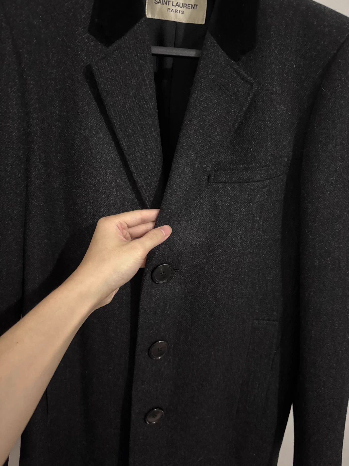 Saint Laurent Paris Saint Laurent SLP 14FW Wool Velvet Lapel 3-Button Coat 48 Size US M / EU 48-50 / 2 - 3 Thumbnail