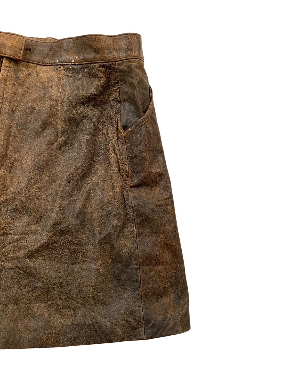 Genuine Leather × Japanese Brand × Vintage Vtg Leather Skirt Pou Let Size M / US 6-8 / IT 42-44 - 4 Thumbnail