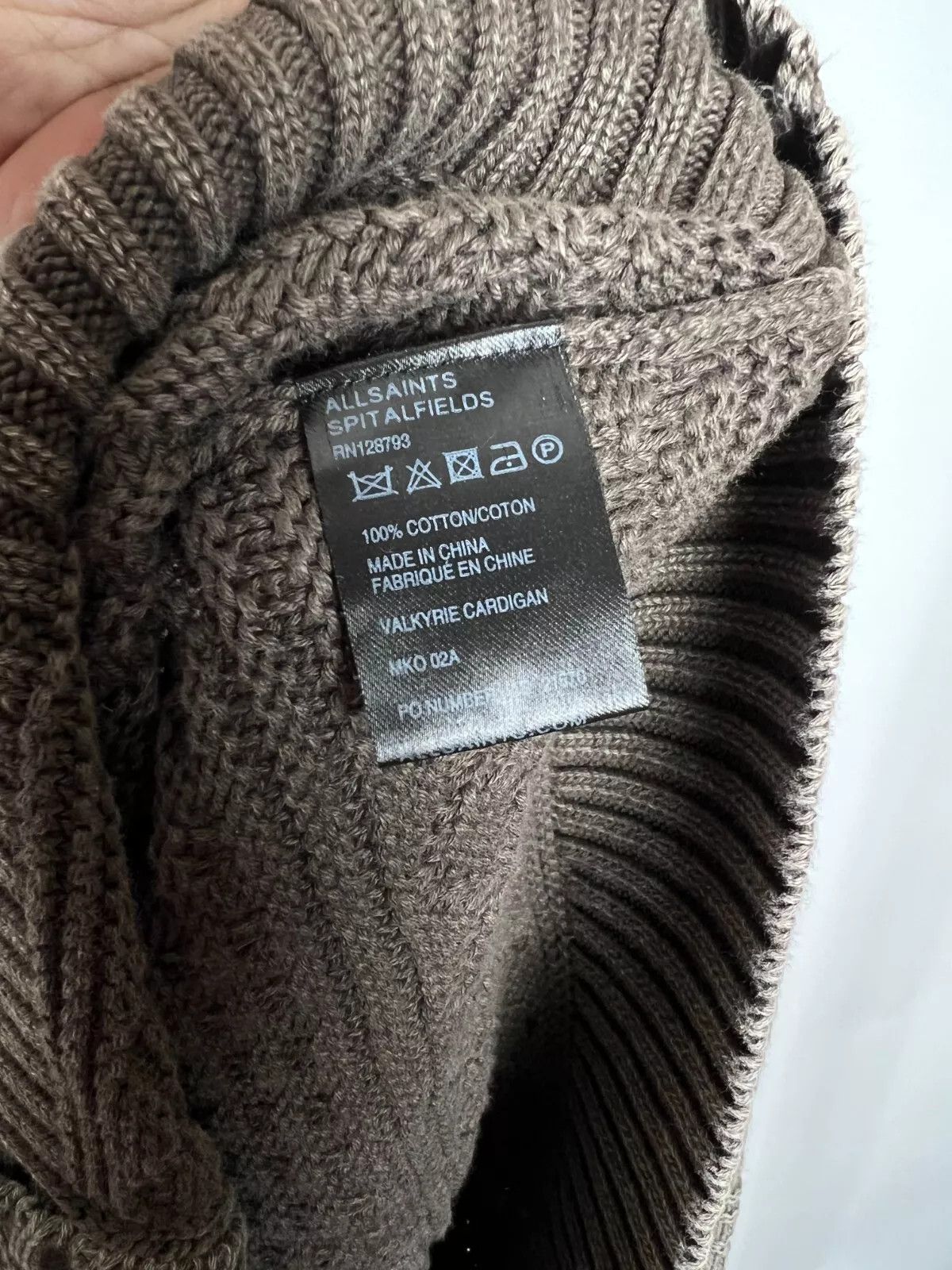 Allsaints Allsaints Valkyrie Cardigan Men's Cable Knit Cotton Sweater Size US M / EU 48-50 / 2 - 9 Thumbnail