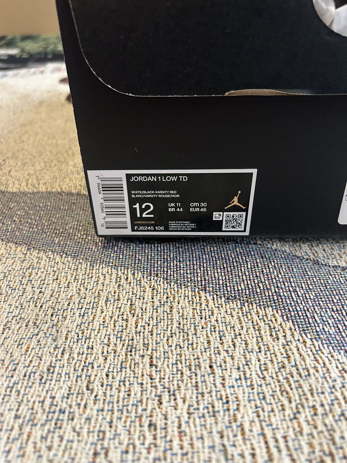 Nike Jordan 1 Low TD Cleat Size US 12 / EU 45 - 8 Thumbnail