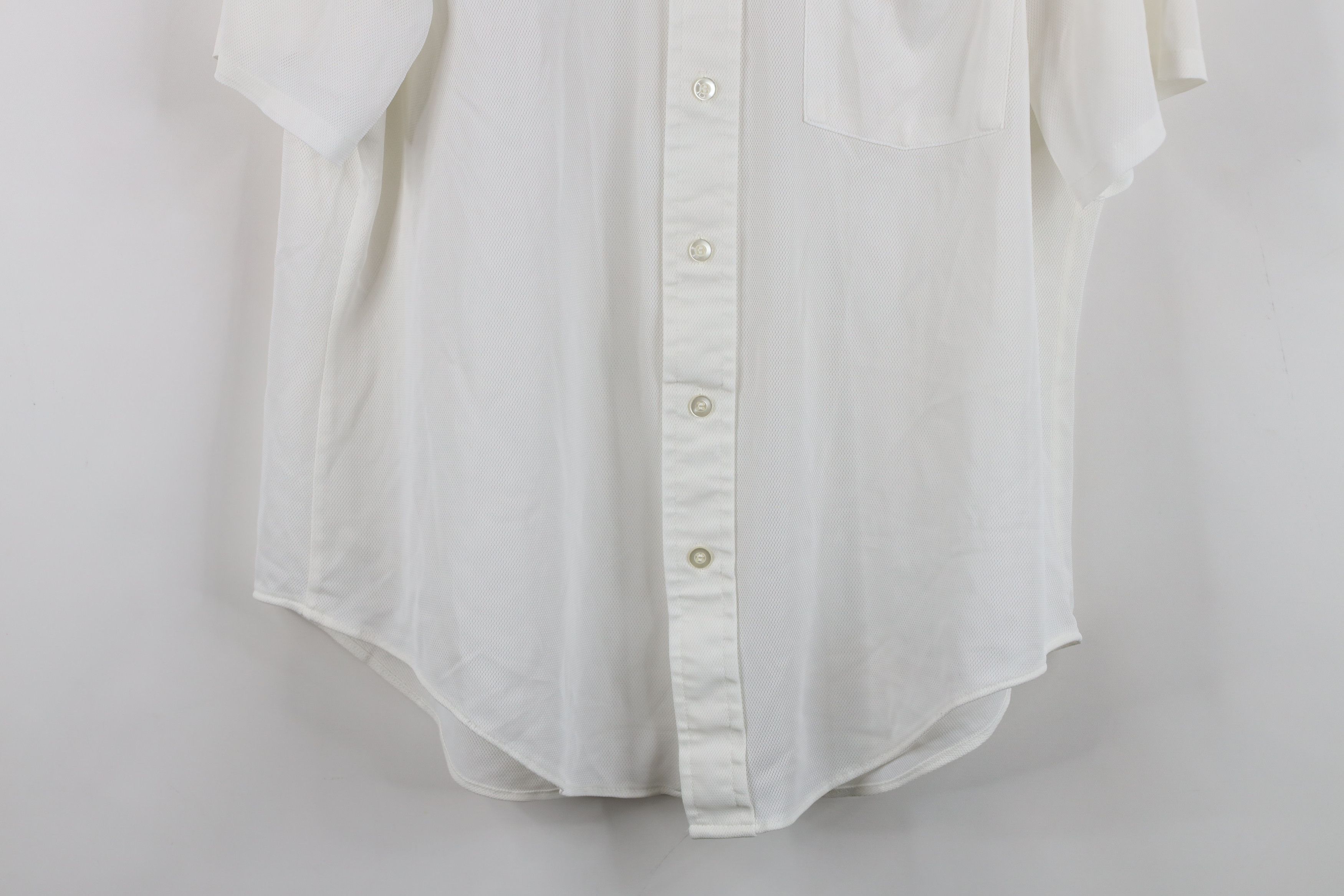 Vintage Vintage 70s Streetwear Knit Collared Button Shirt White Size US XL / EU 56 / 4 - 3 Thumbnail