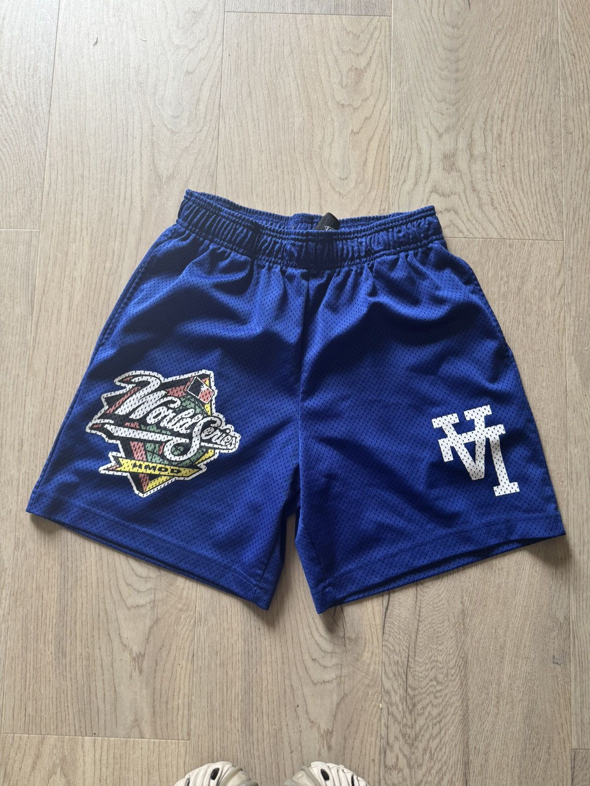 HMDD blue mesh shorts