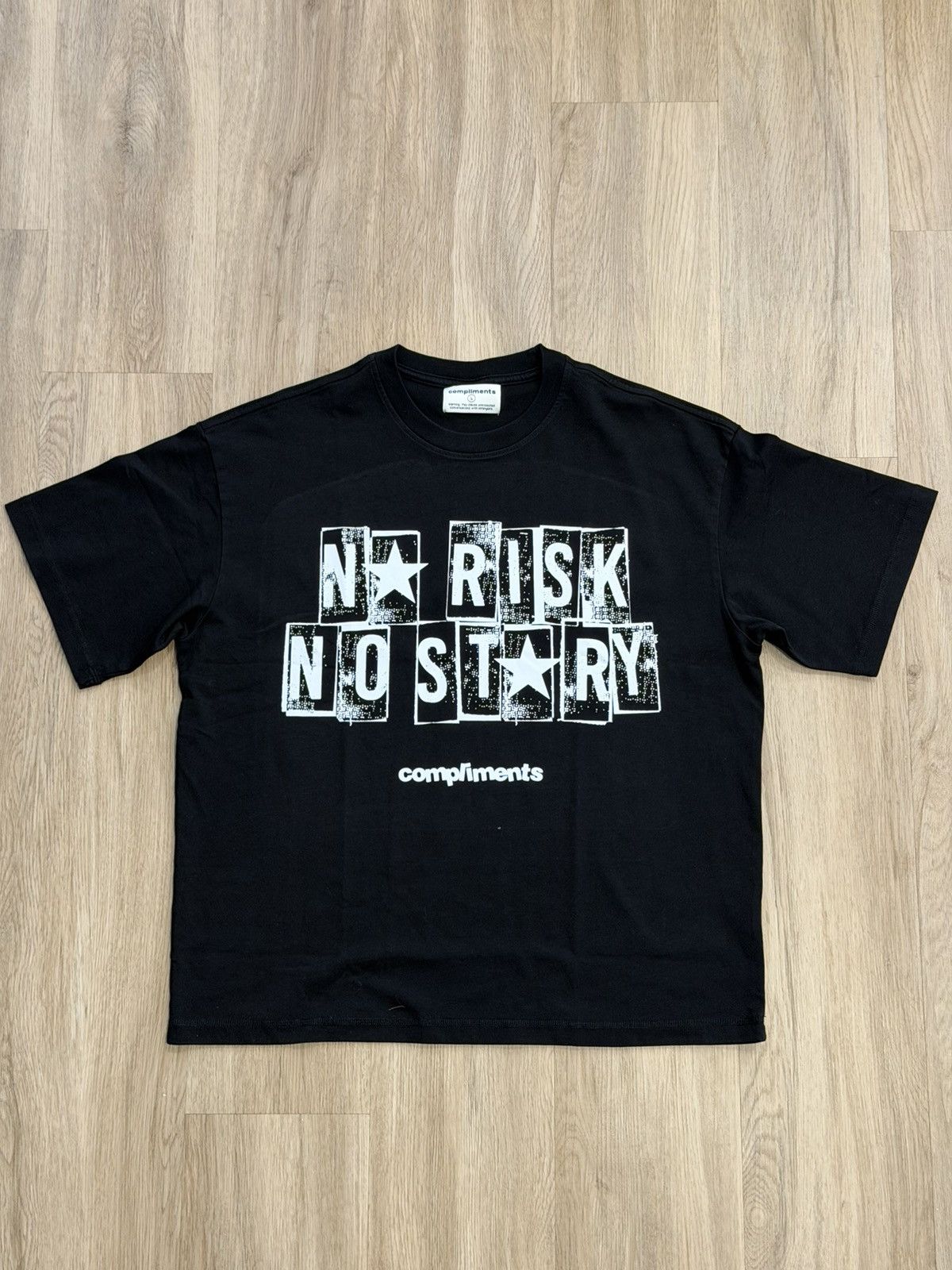 Other Compliments No Risk, No Story Black Vintage Tee Size US L / EU 52-54 / 3 - 1 Thumbnail