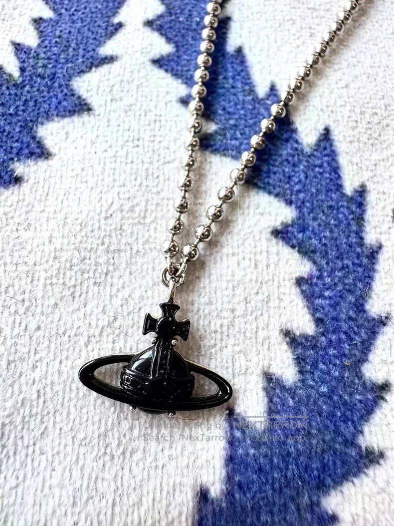 Vivienne Westwood Vivienne Westwood Black Mini Saturn Necklace Size ONE SIZE - 1 Thumbnail