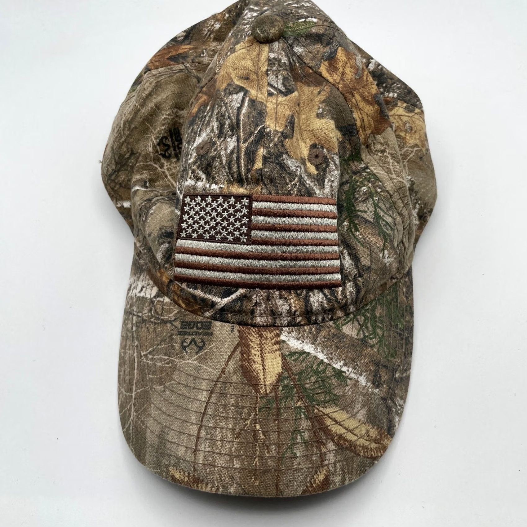 Realtree American Flag Camo Hat Mens Green Realtree US Baseball Strapback Hunting Cap Size ONE SIZE - 3 Thumbnail