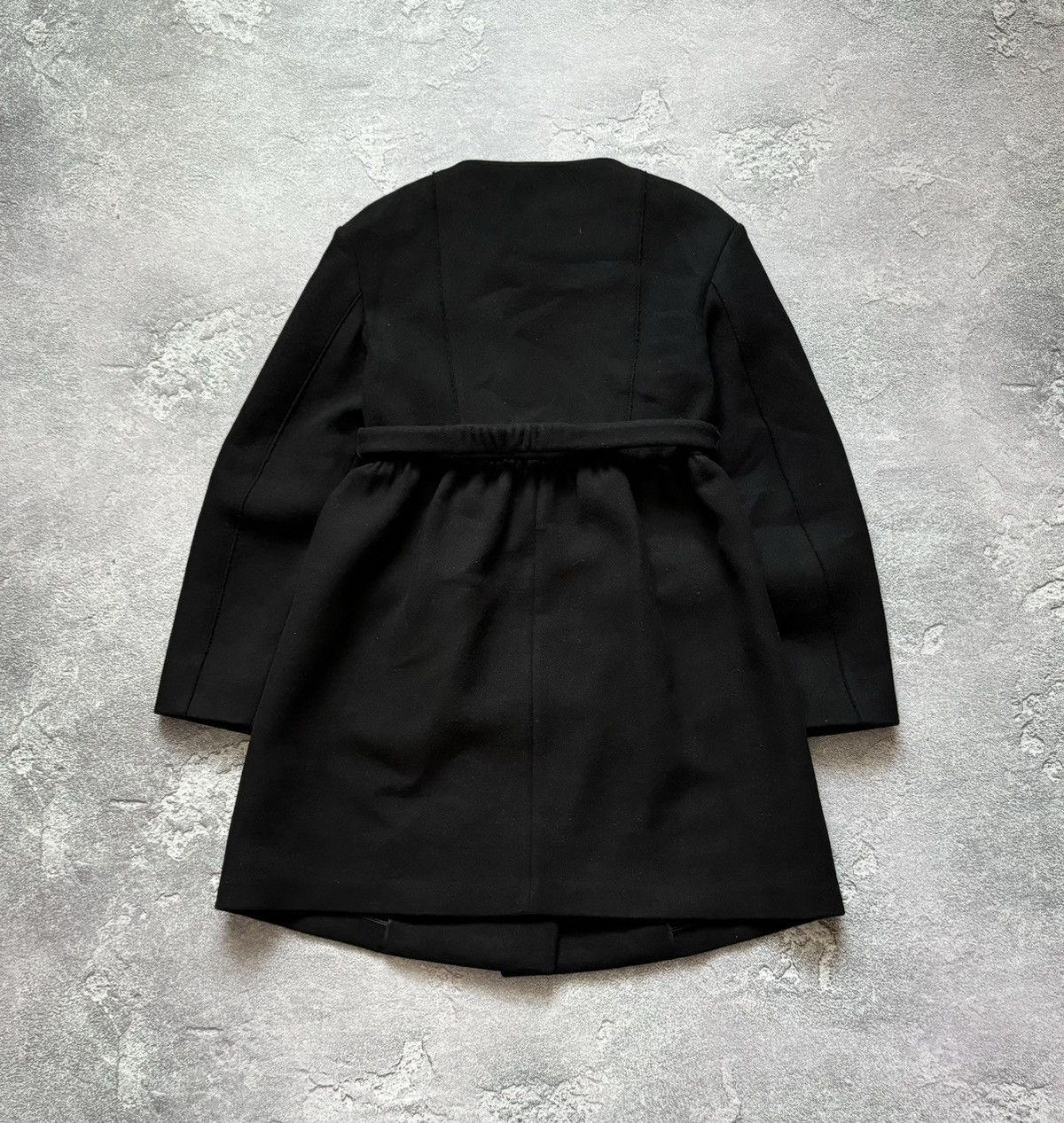 Miu Miu × Prada Miu Miu 44 by Prada black wool coat + belt jacket overcoat Size M / US 6-8 / IT 42-44 - 19 Thumbnail