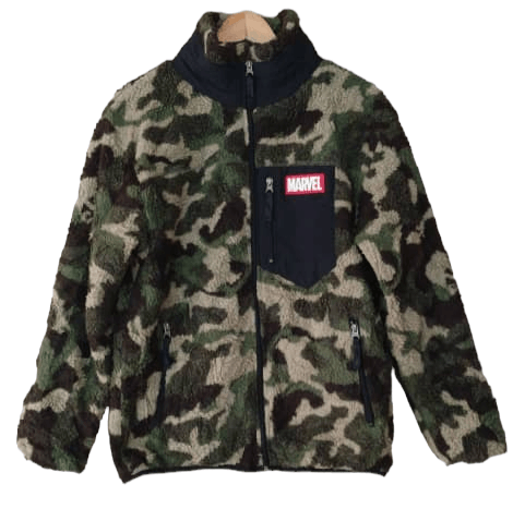 image of Anima x Marvel Comics Marvel Camo Zipper Fleece Jacket, Men's (Size Small)