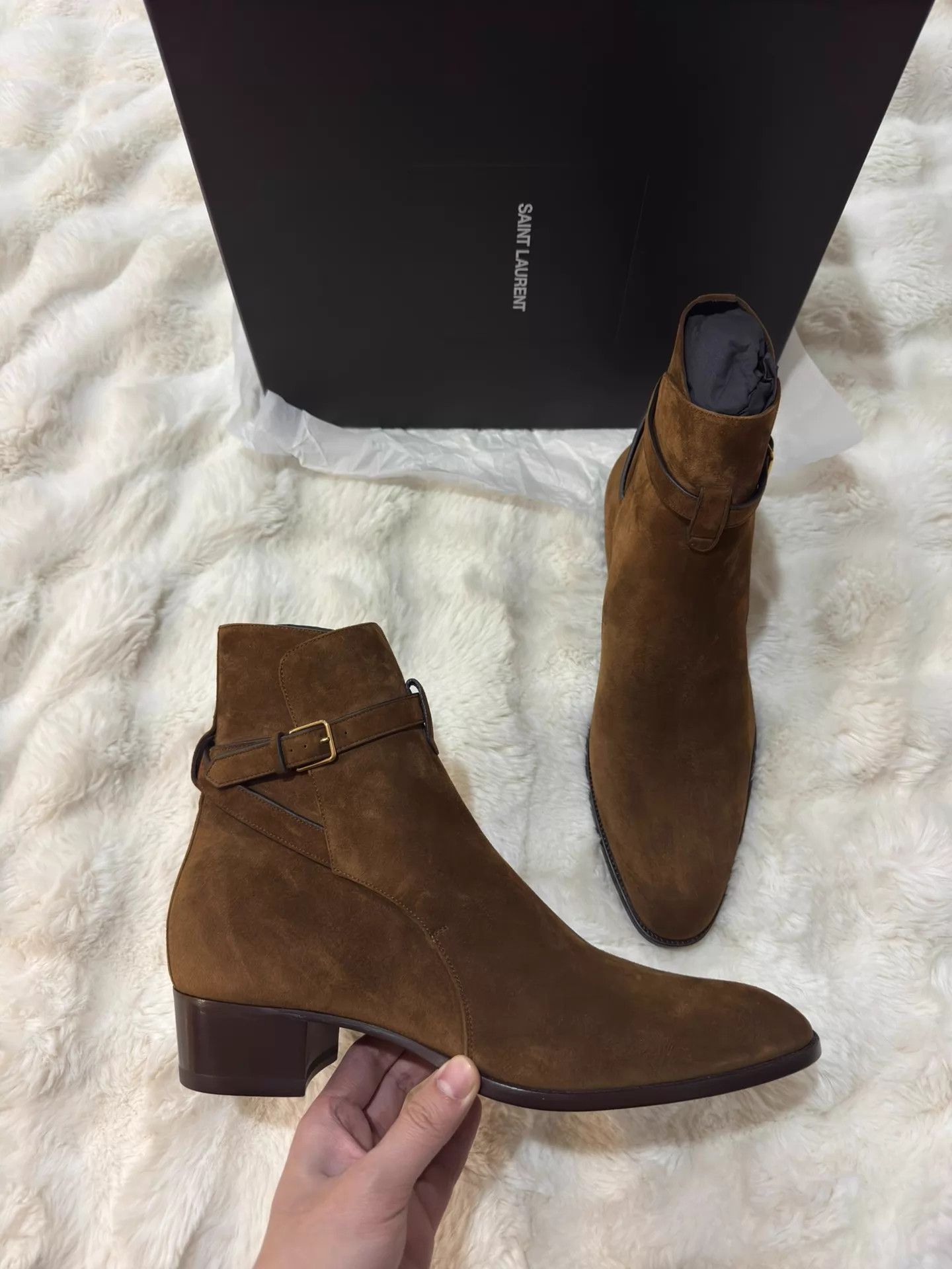 Saint Laurent Paris Saint Laurent Wyatt Suede Boots Men's 45 Rare Color Size US 12 / EU 45 - 2 Thumbnail